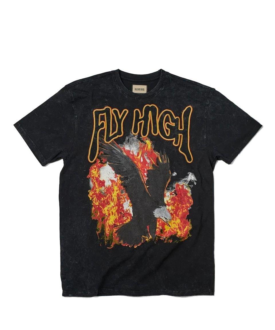 Reason Women's Fly High Eagle Tee - Black - BLACK