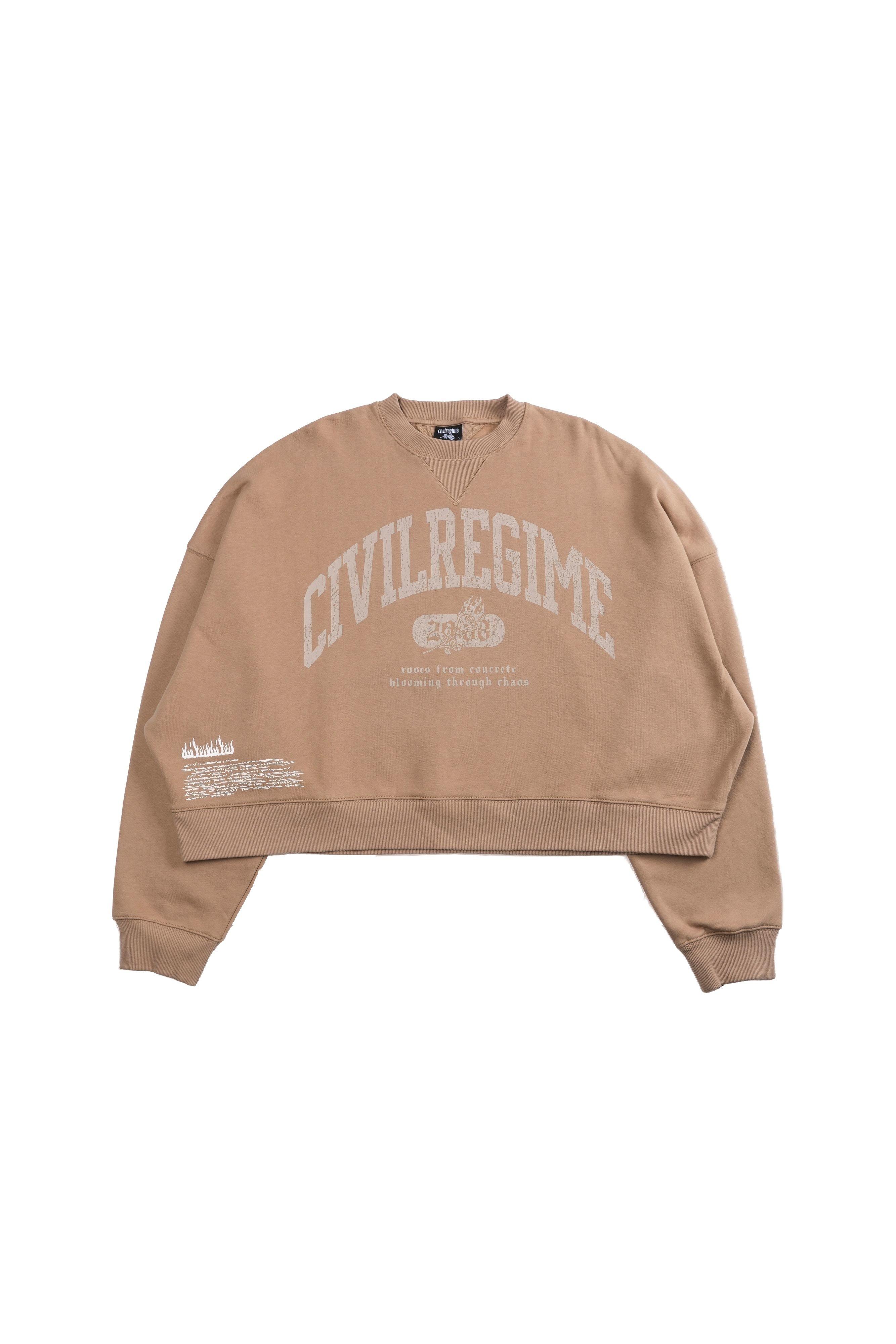 Women's Civil Regime Rose Year Cropped Crew - Sand