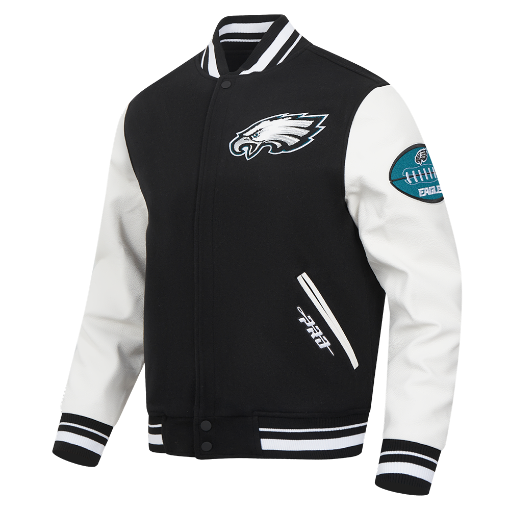 Men's Pro Standard Philadelphia Eagles Old English Varsity Jacket-Black