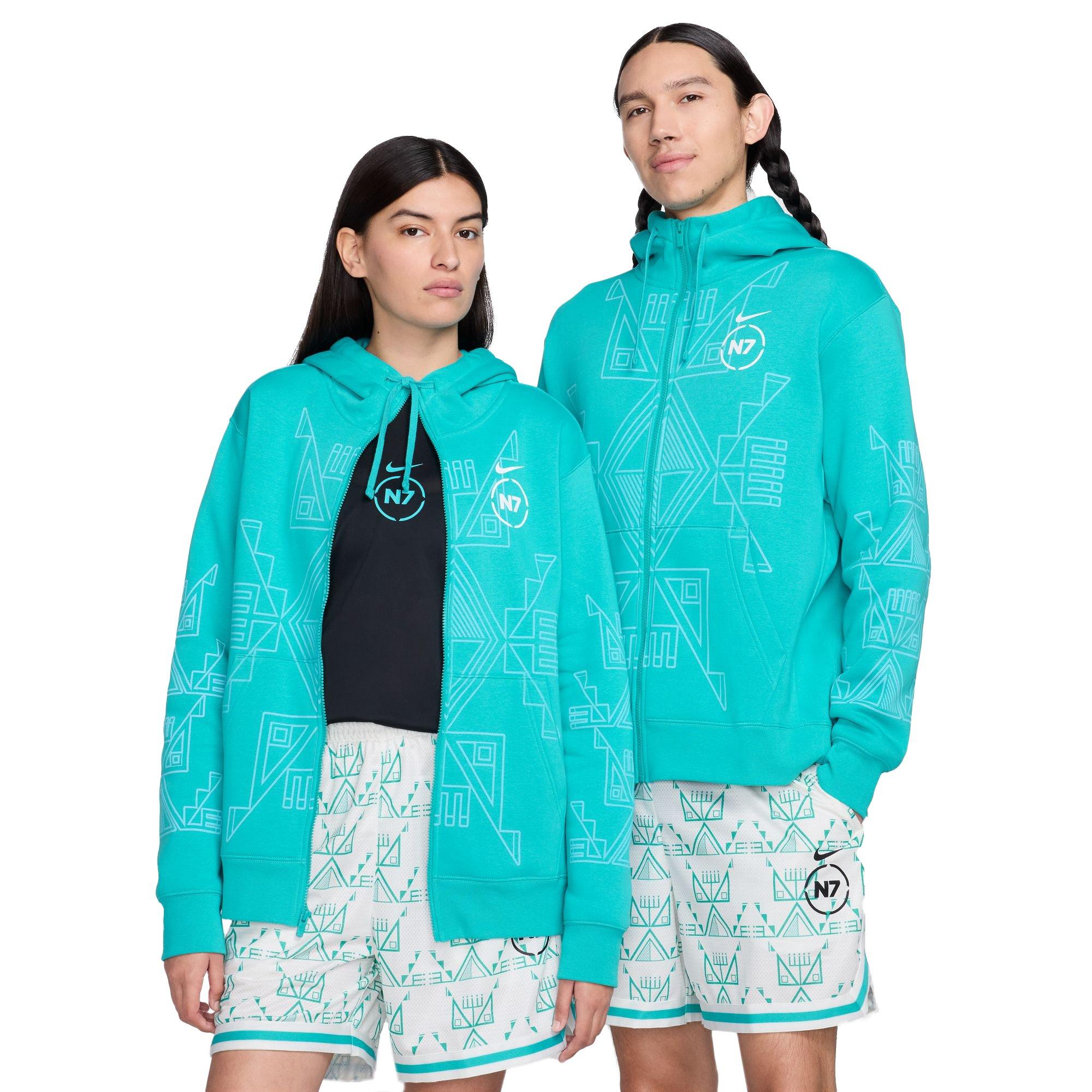 Nike N7 Men's "Dusty Cactus" Full-Zip Hoodie - BLUE Thumbnail View 1