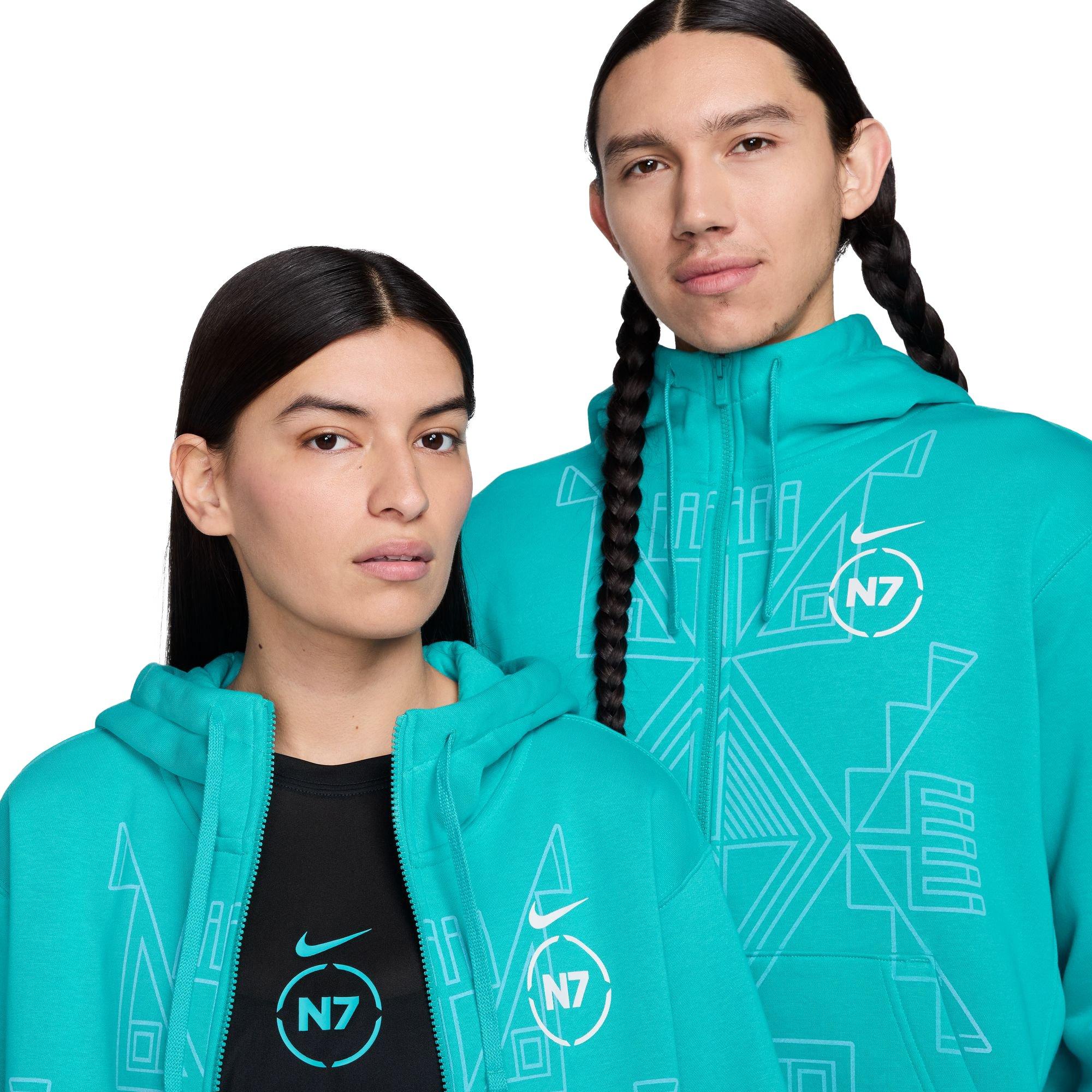 Nike N7 Men's "Dusty Cactus" Full-Zip Hoodie - BLUE Thumbnail View 3