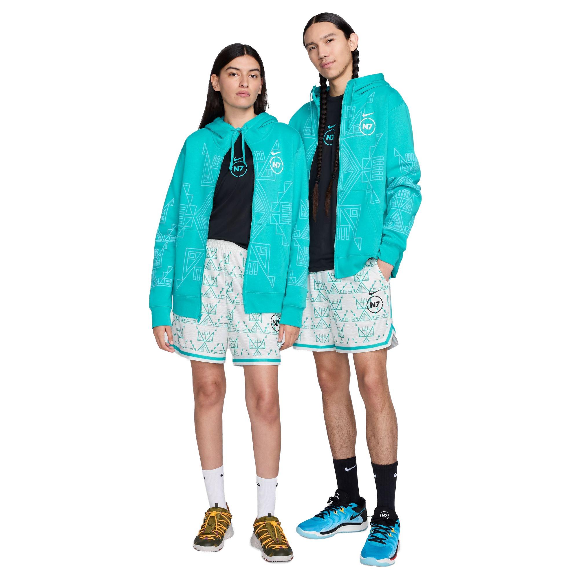 Nike N7 Men's "Dusty Cactus" Full-Zip Hoodie - BLUE Thumbnail View 4