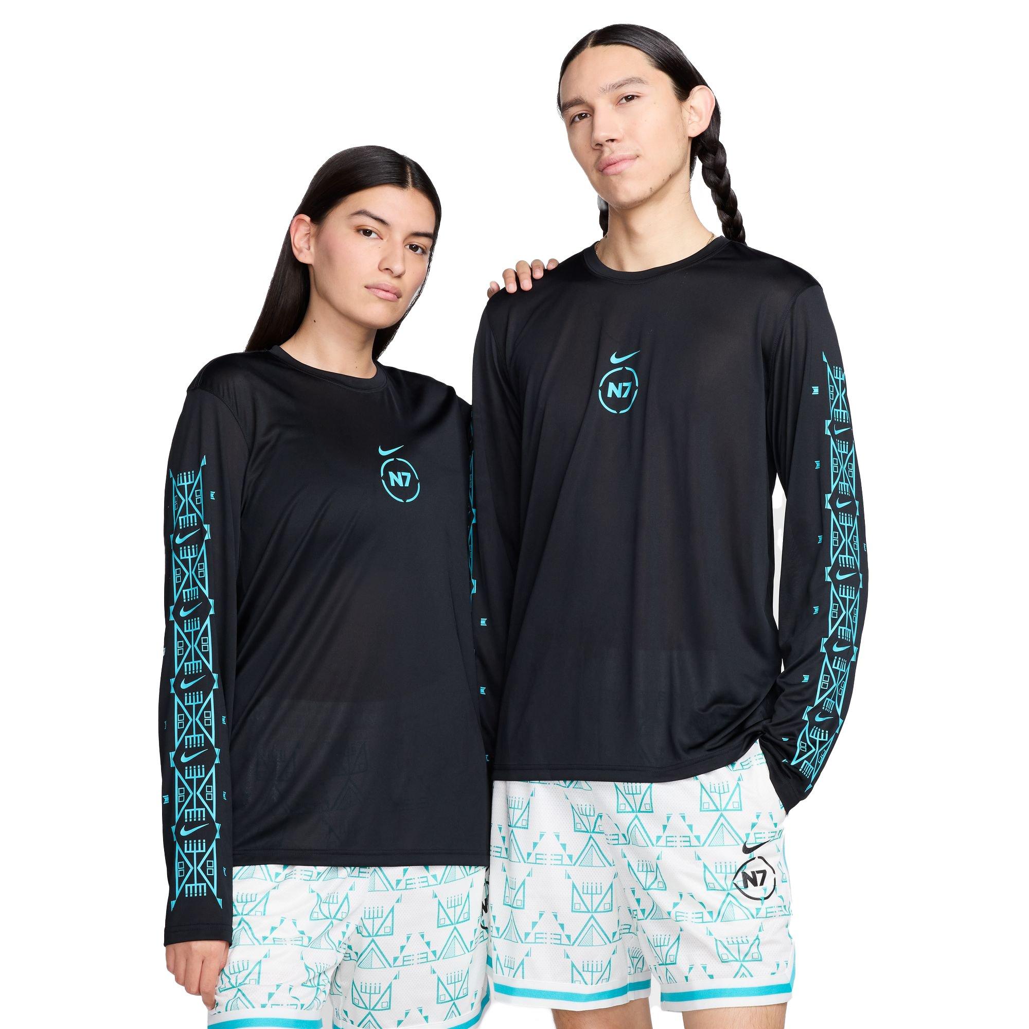 Nike N7 Men's Dri-FIT "Dusty Cactus" Long-Sleeve Legend Tee - BLACK Thumbnail View 1
