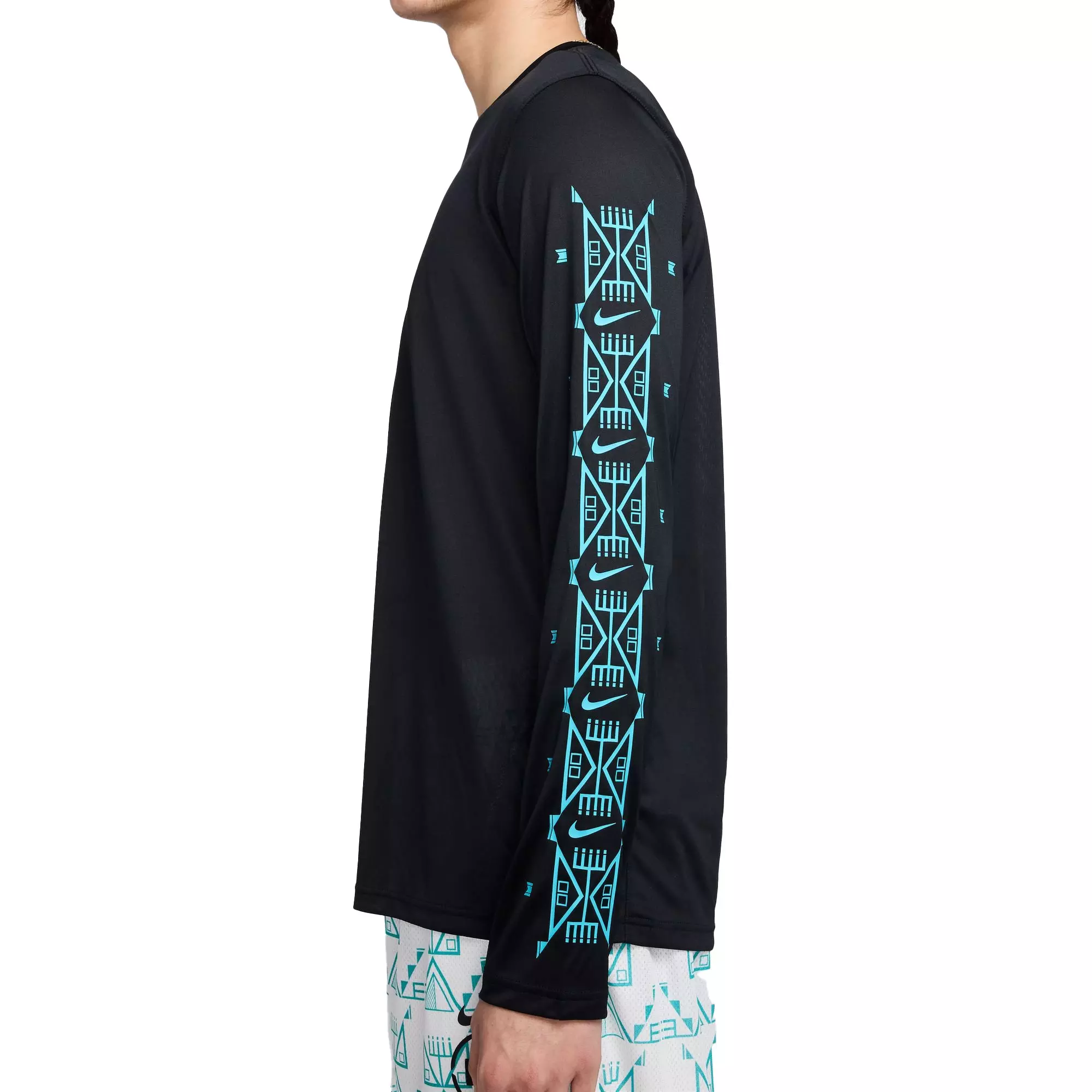 Nike N7 Men's Dri-FIT "Dusty Cactus" Long-Sleeve Legend Tee - BLACK