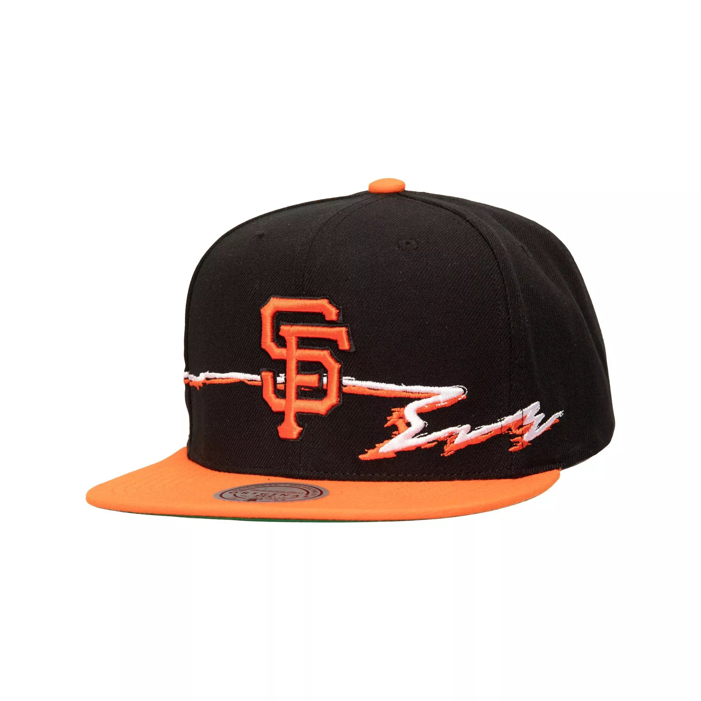 Mitchell & Ness San Francisco Giants MLB Life Line Snapback Hat-Black/Orange - BLACK/ORANGE