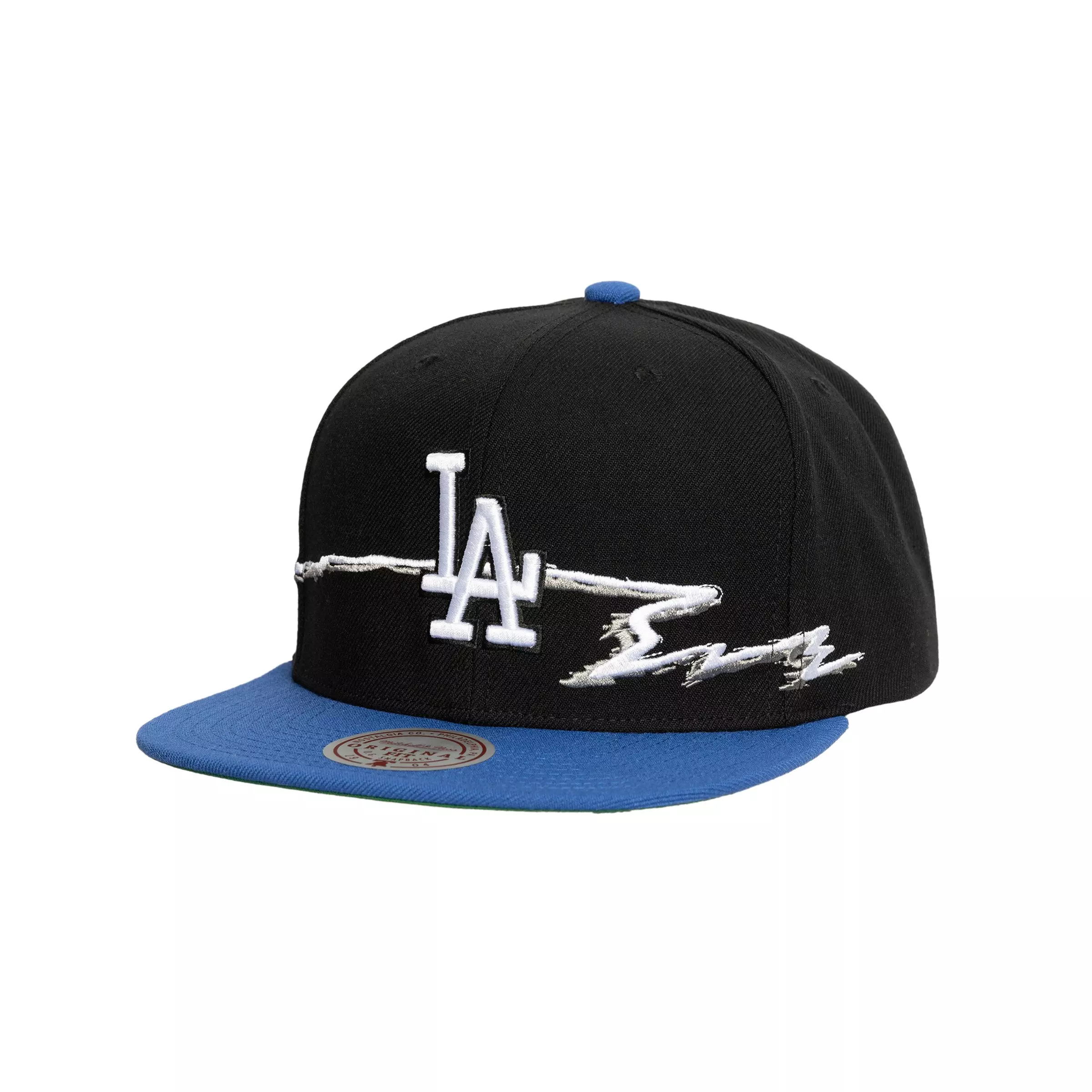 Mitchell & Ness Los Angeles Dodgers MLB Life Line Snapback Hat-Black/Blue - BLACK/BLUE