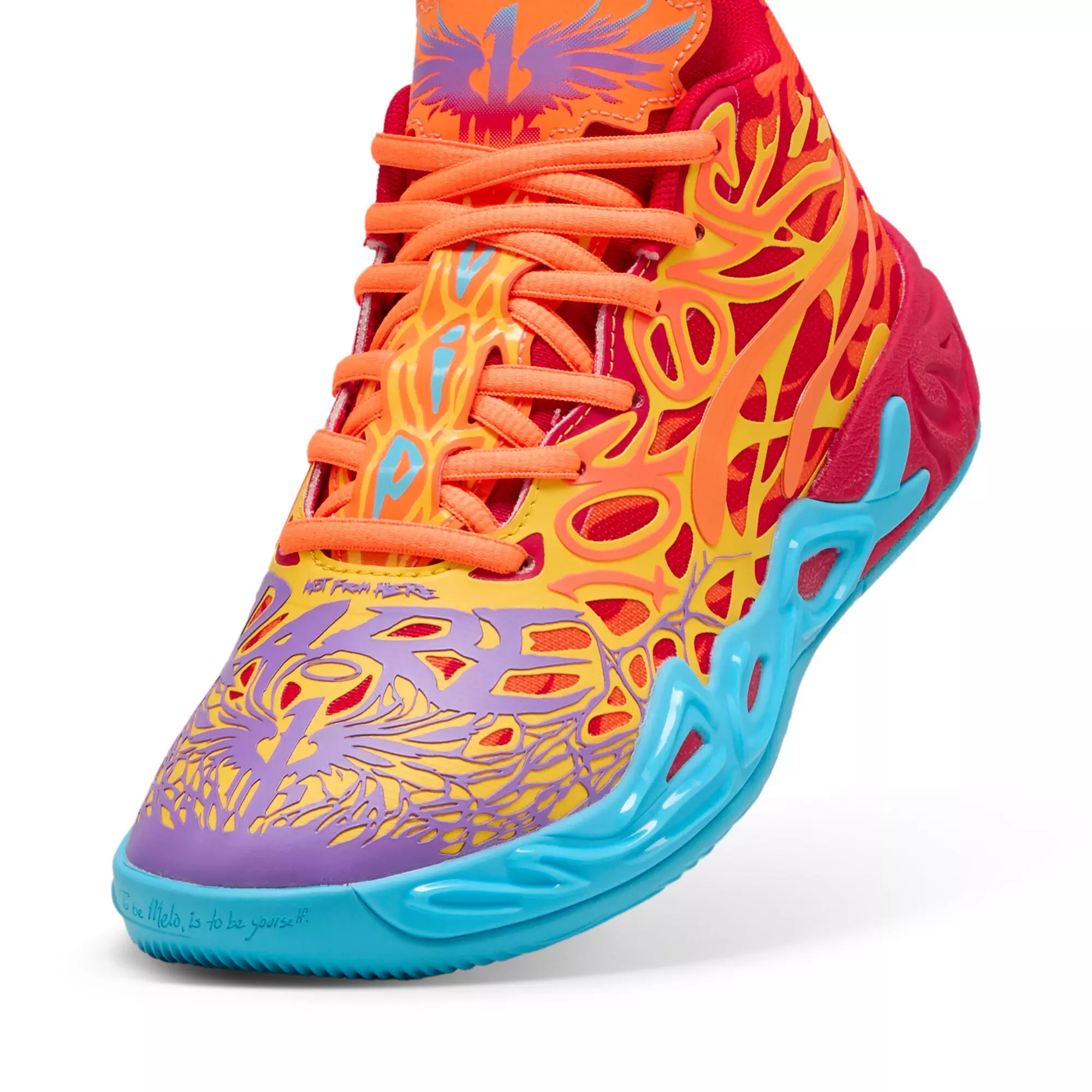 PUMA x Lamelo Ball MB.04 "Phoenix" Grade School Kids' Basketball Shoe - RED/PLATINUM