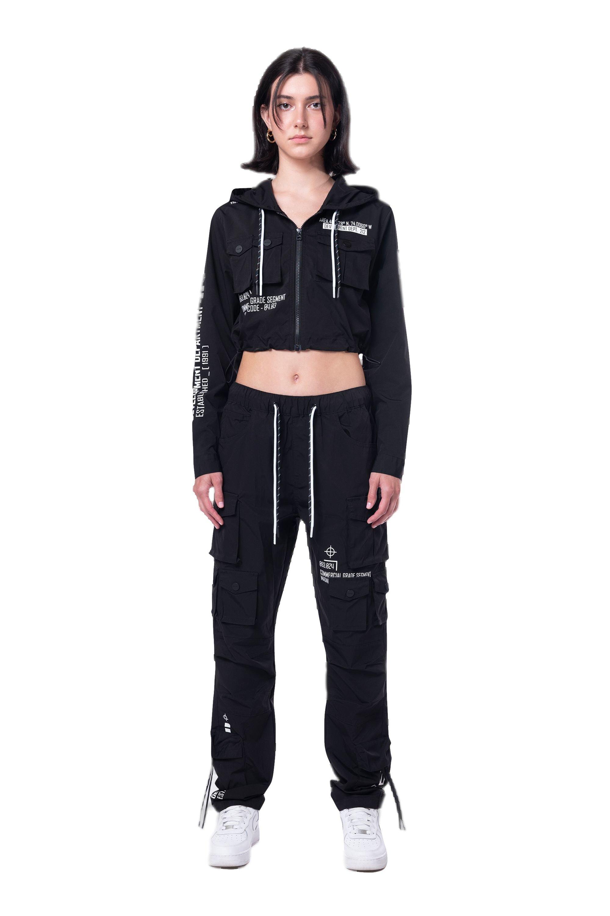 Grindhouse Nylon Cropped Women's Black Jacket