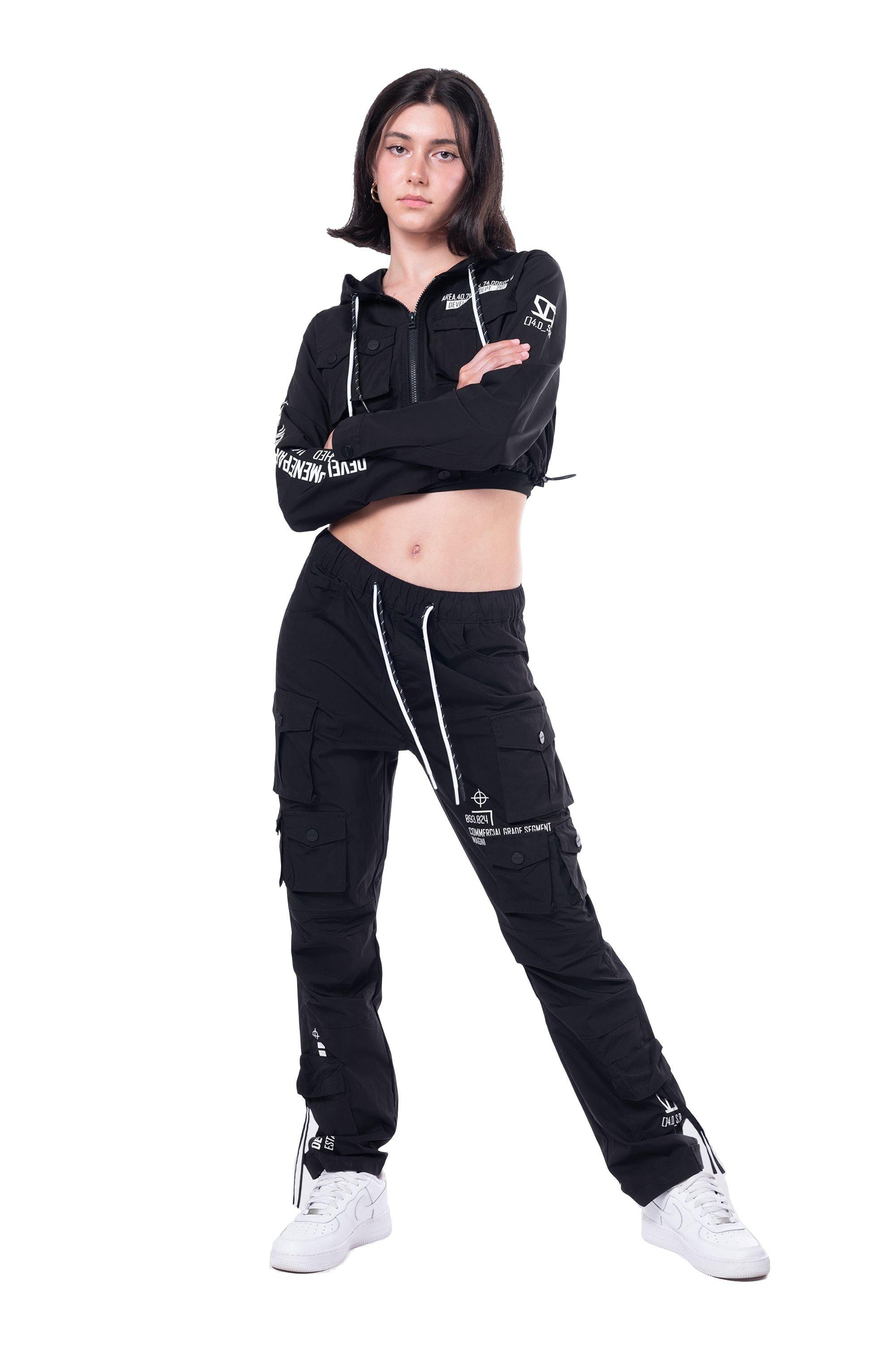 Grindhouse Nylon Cropped Women's Black Jacket