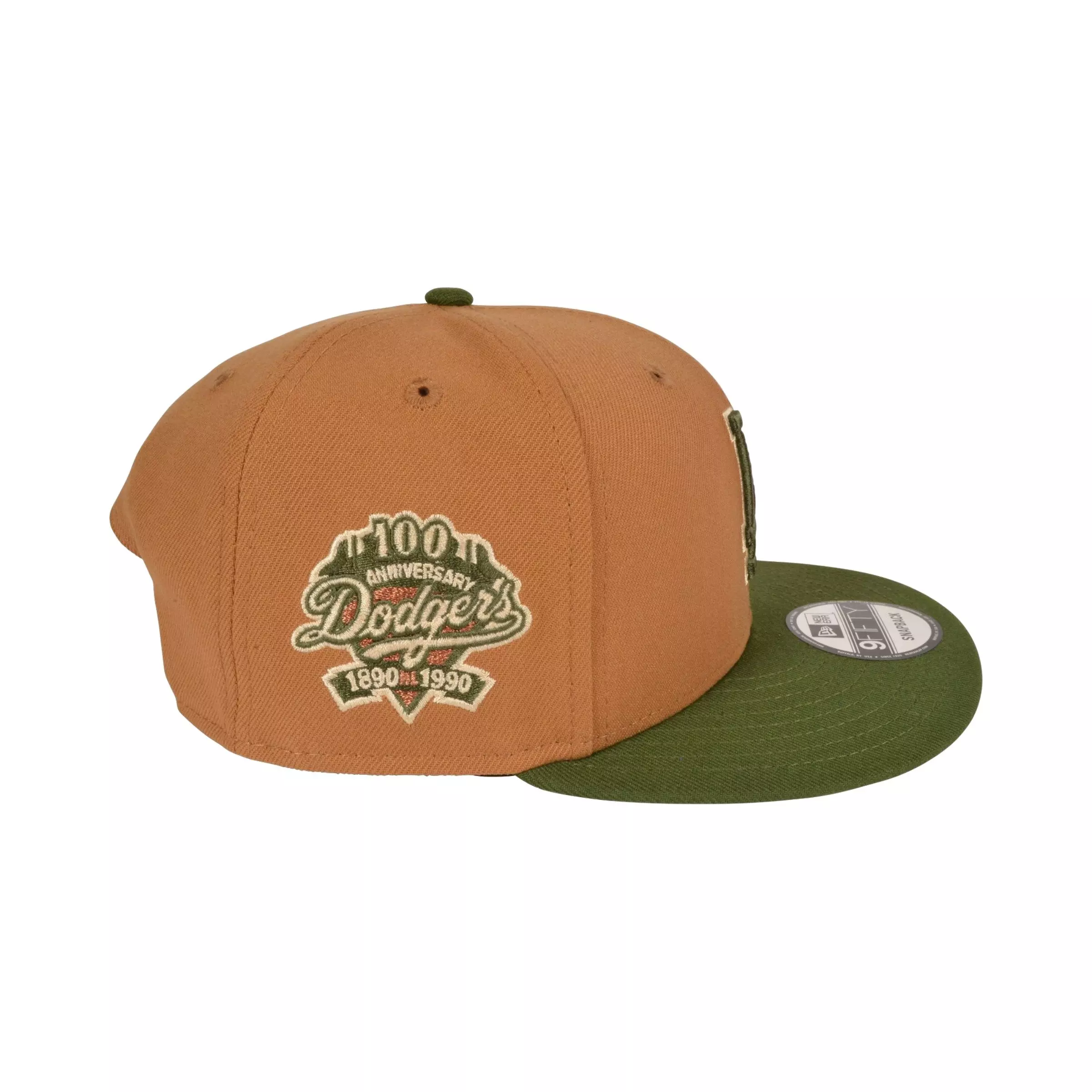 New Era Los Angeles Dodgers Snapback Hat - Bronze/Green - BROWN
