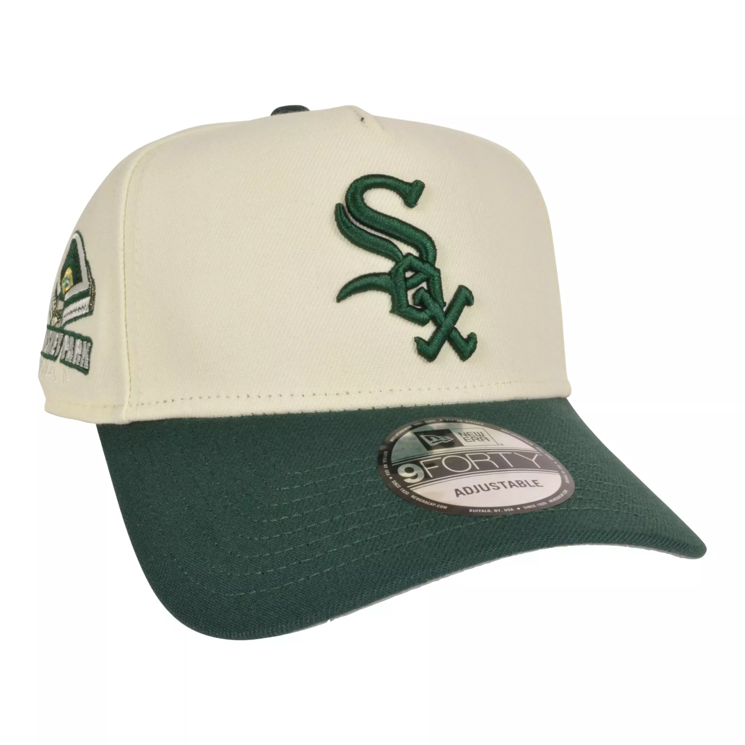 New Era Chicago White Sox 9FORTY Comiskey Park Snapback Hat-Chrome/Green - CREAM