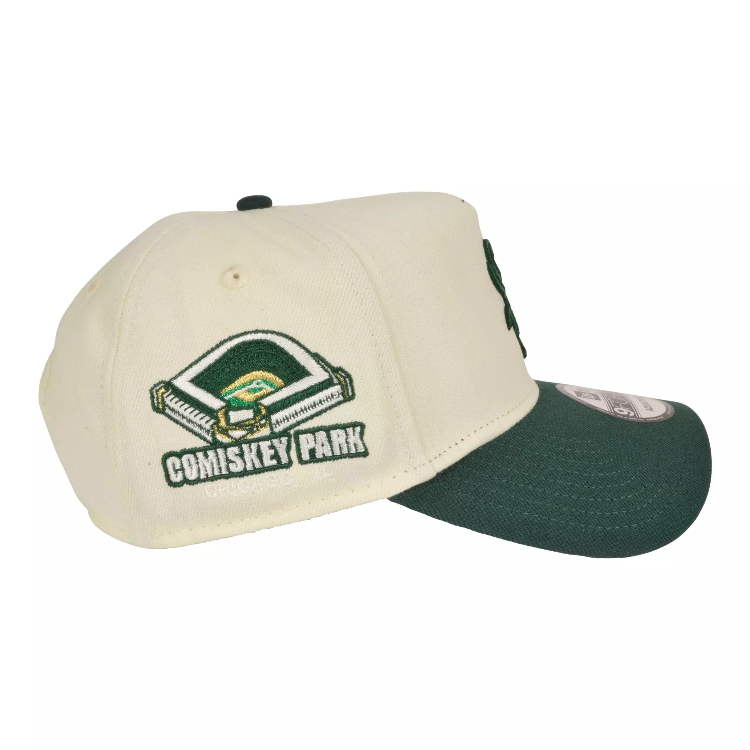 New Era Chicago White Sox 9FORTY Comiskey Park Snapback Hat-Chrome/Green - CREAM