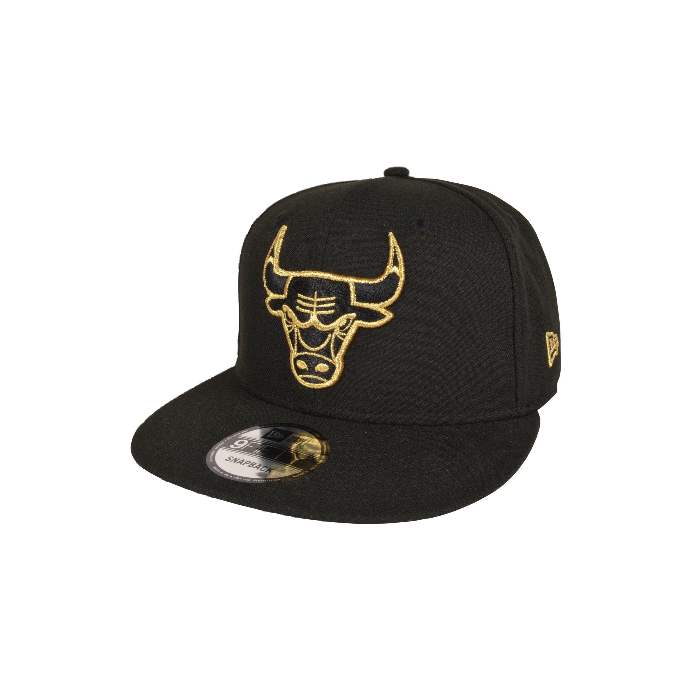 New Era Chicago Bulls 9FIFTY Snapback Hat - Black/Gold - BLACK/GOLD Thumbnail View 1