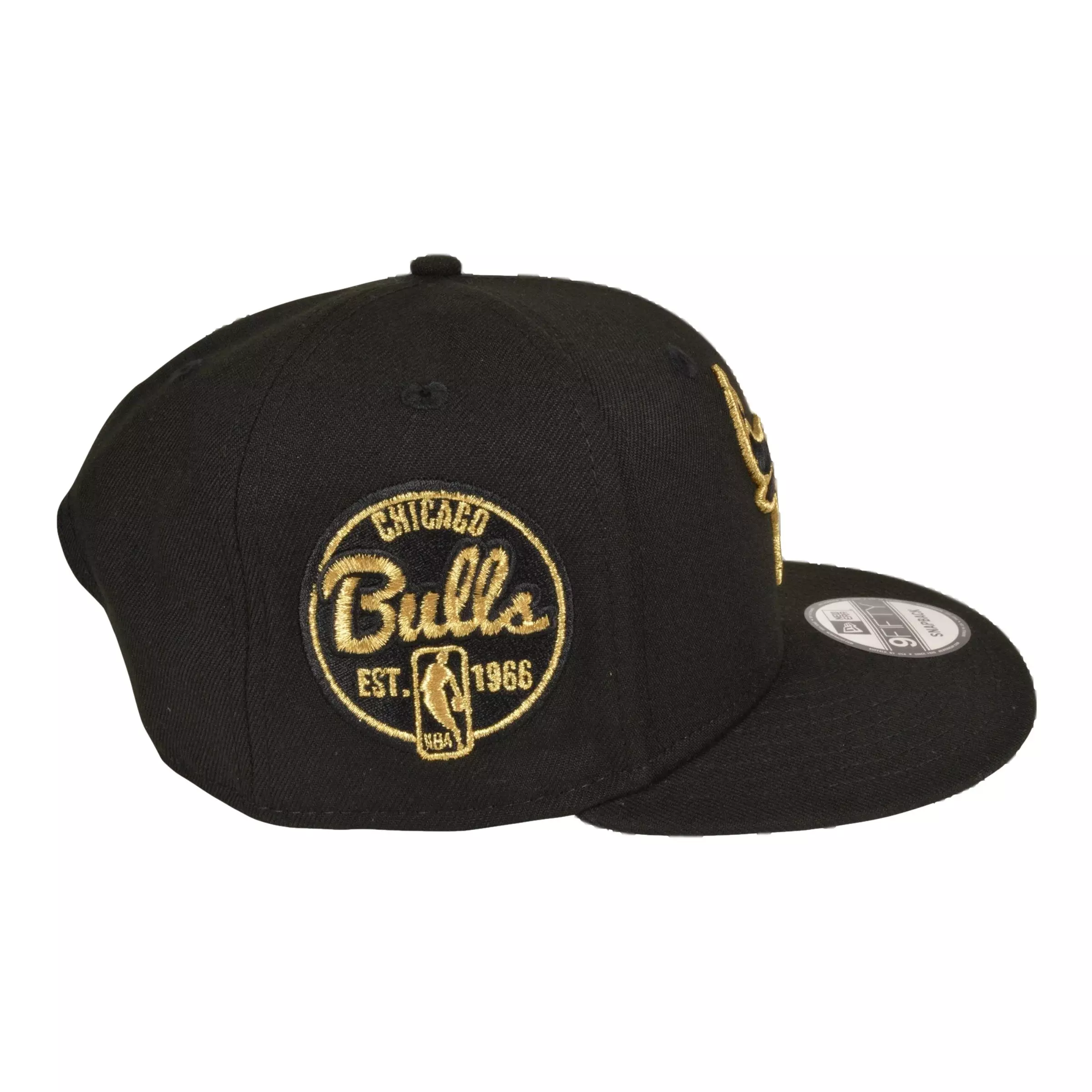 New Era Chicago Bulls 9FIFTY Snapback Hat - Black/Gold - BLACK/GOLD