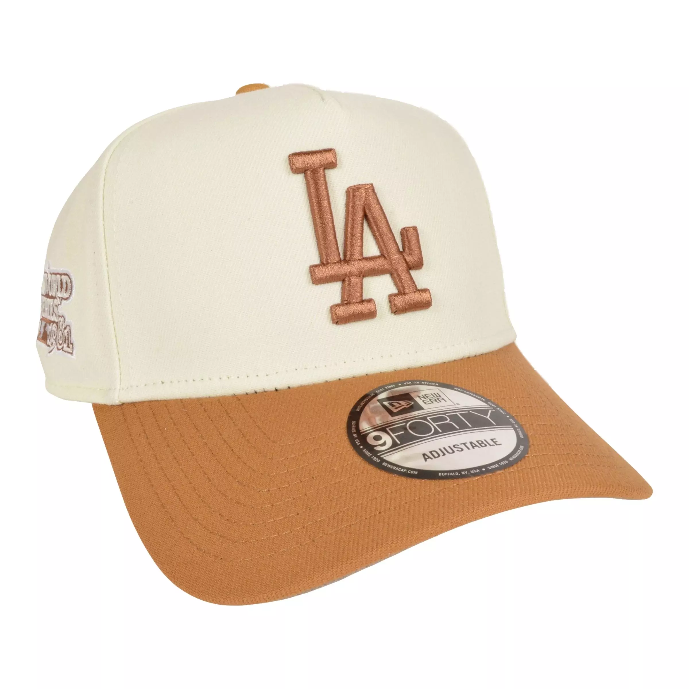 New Era Los Angeles Dodgers 9FORTY '81 World Series Snapback Hat - Chrome/Bronze - CREAM