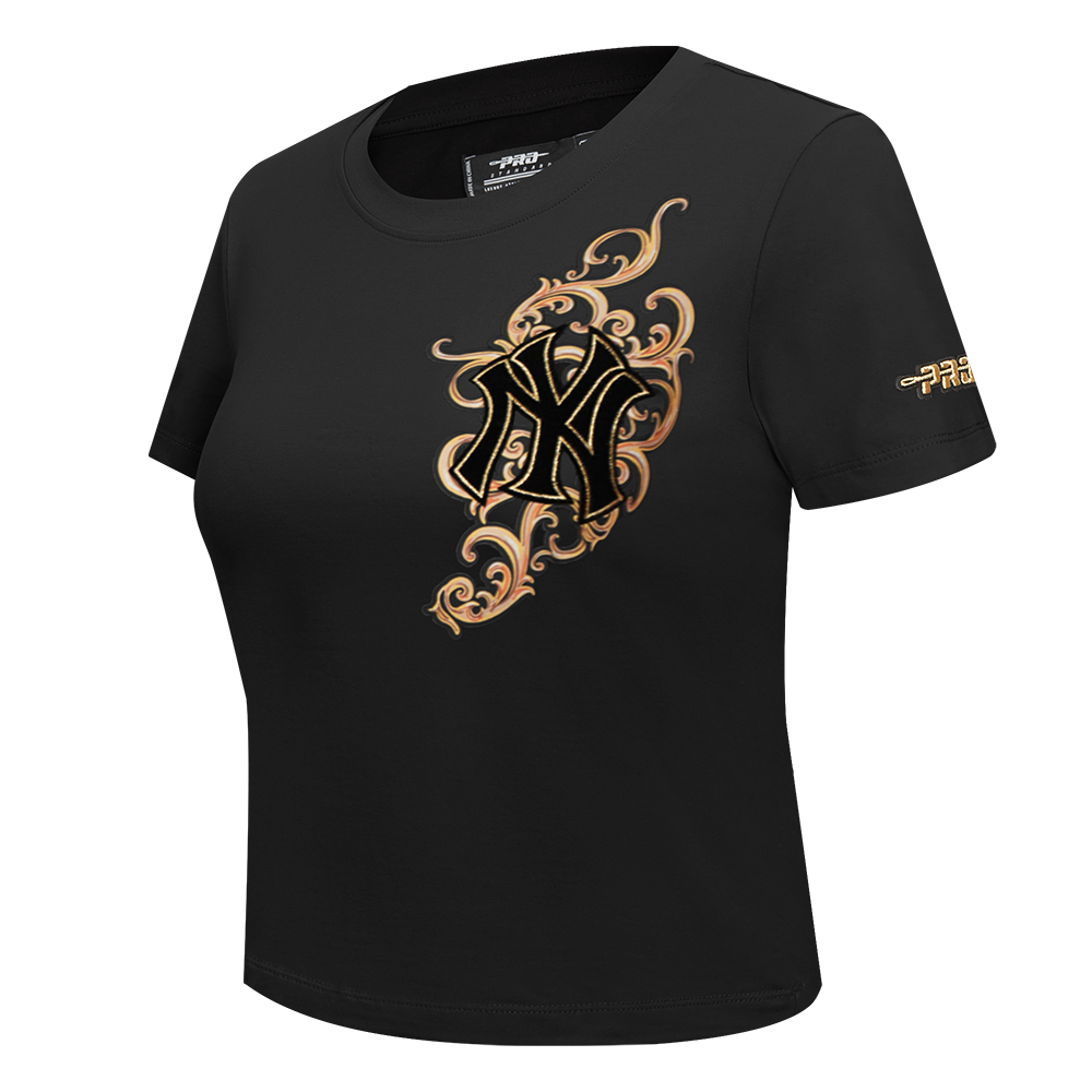 Pro Standard Women's New York Yankees Loyal/Royal Tee-Black - BLACK/GOLD Thumbnail View 1