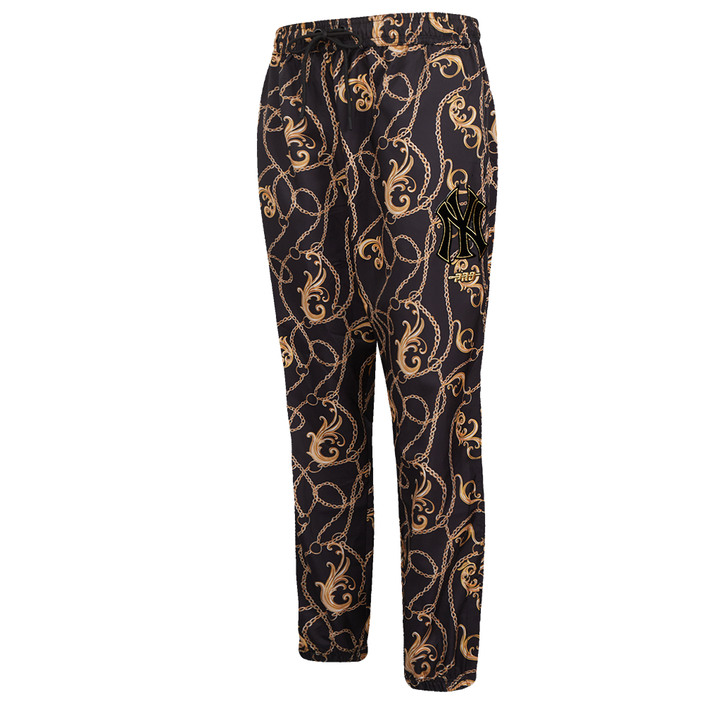 Pro Standard Women's New York Yankees Loyal/Royal Woven Pants-Black - BLACK/GOLD Thumbnail View 1
