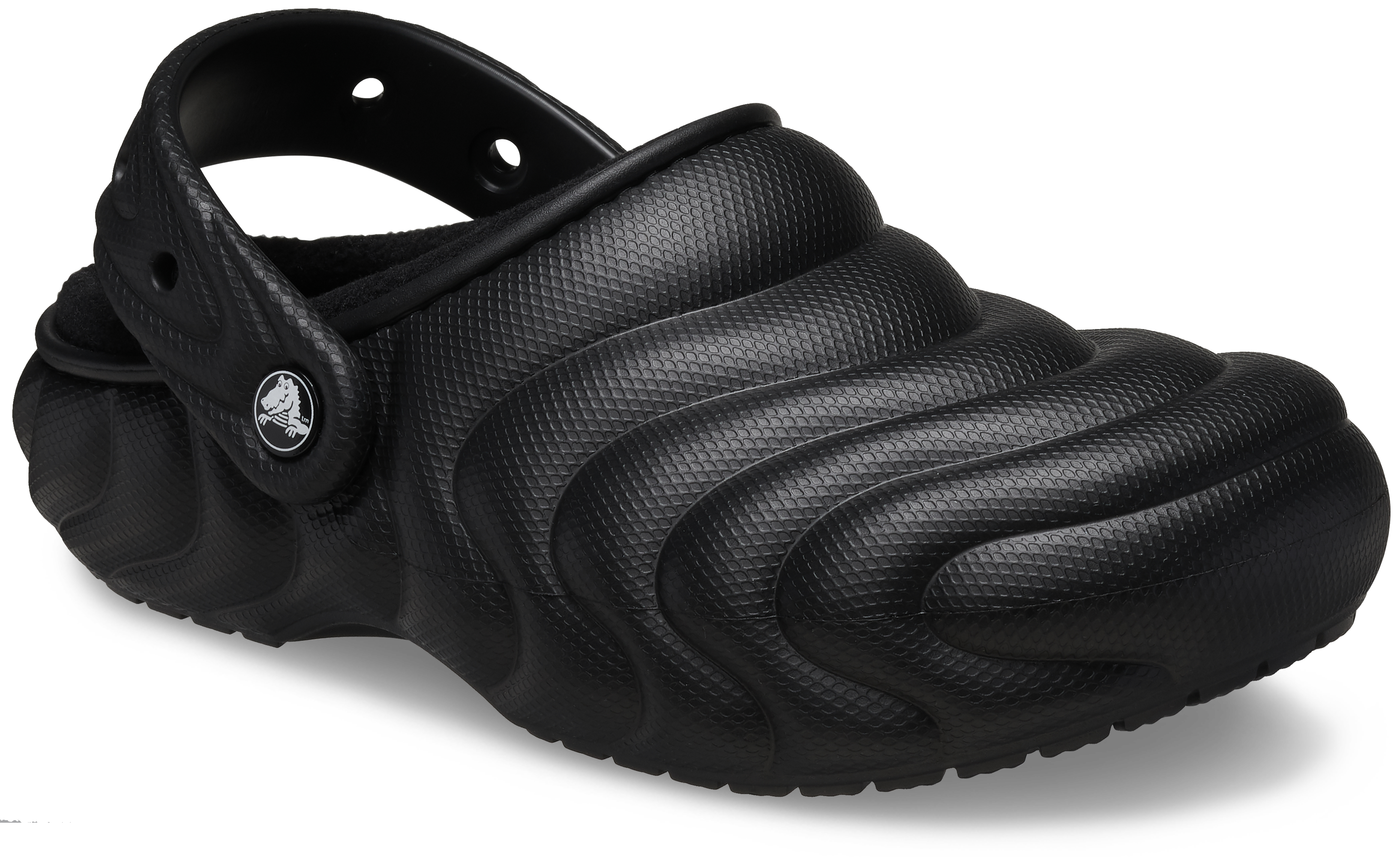 Crocs Classic Lined Overpuff "Black" Unisex Clog - BLACK Thumbnail View 4