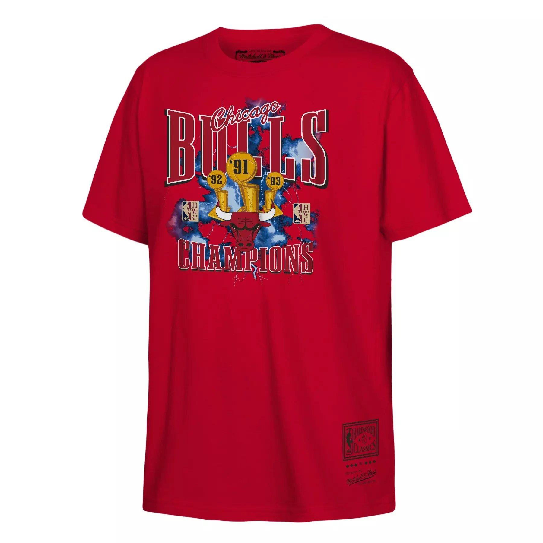 Genuine Stuff Big Boys' Chicago Bulls 3Peat Tee-Red - RED