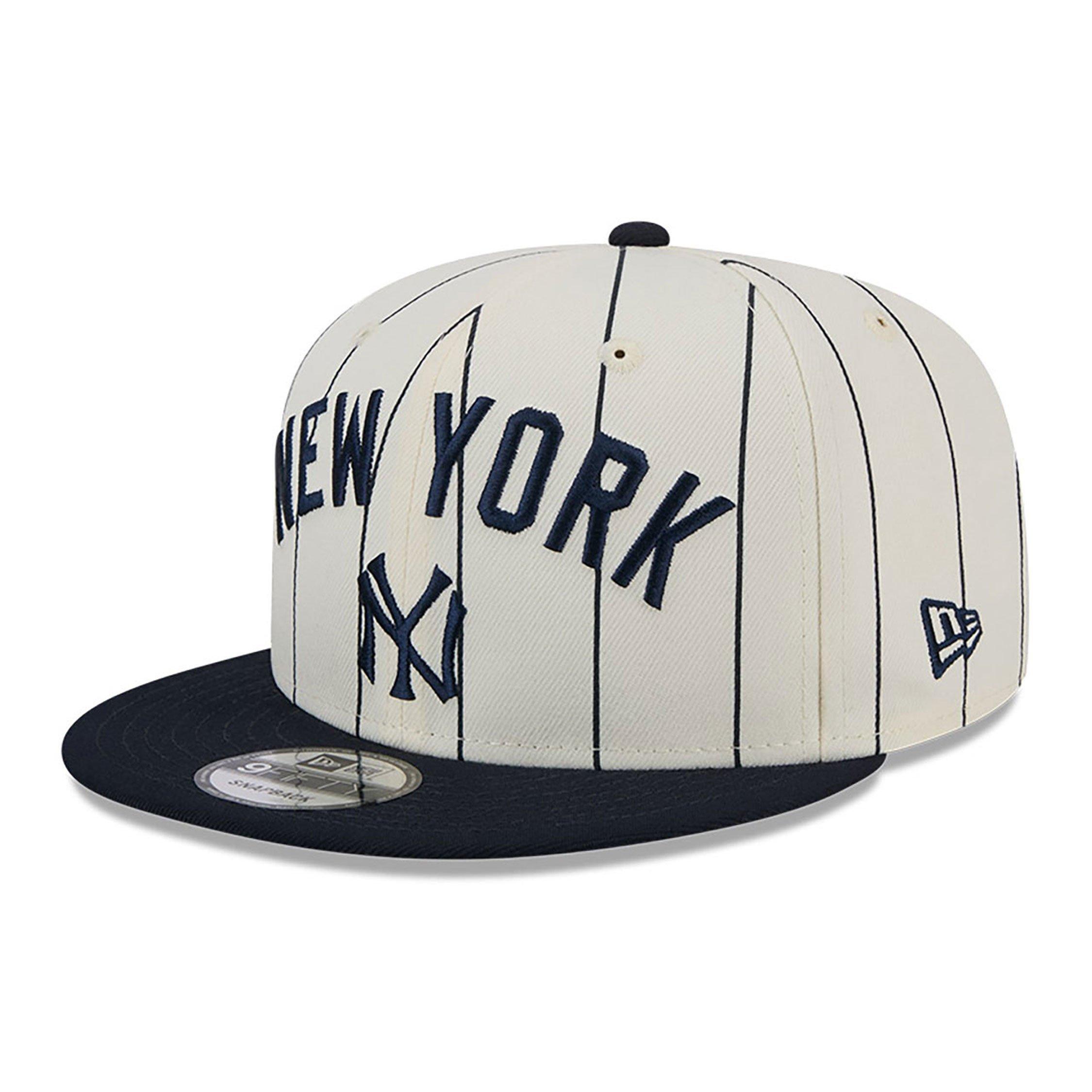 New Era New York Yankees 9FIFTY Pinstripe Snapback Hat-White/Navy - WHITE/NAVY