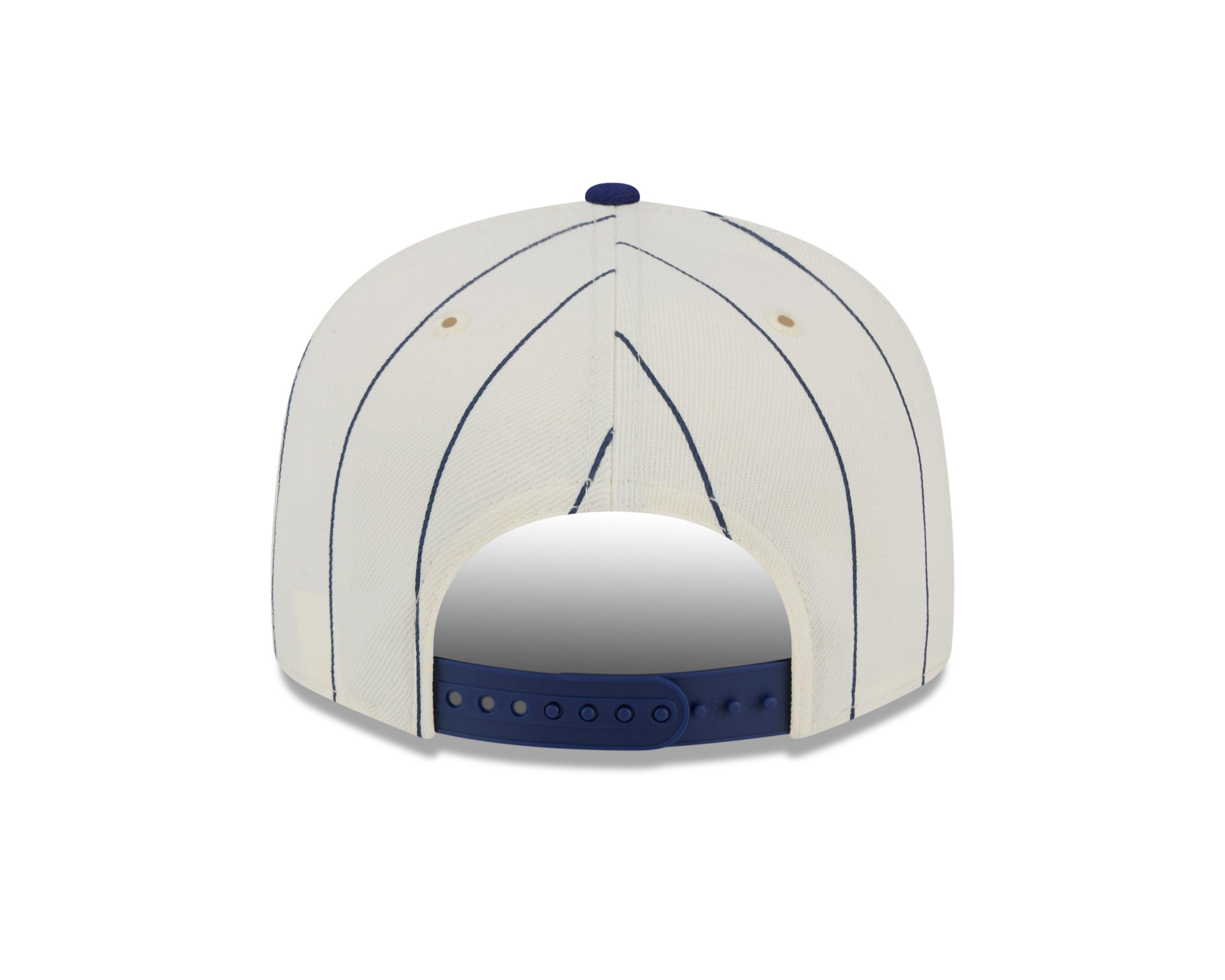 Men's New Era Brooklyn Dodgers 9FIFTY Pinstripe Snapback Hat-White/Blue