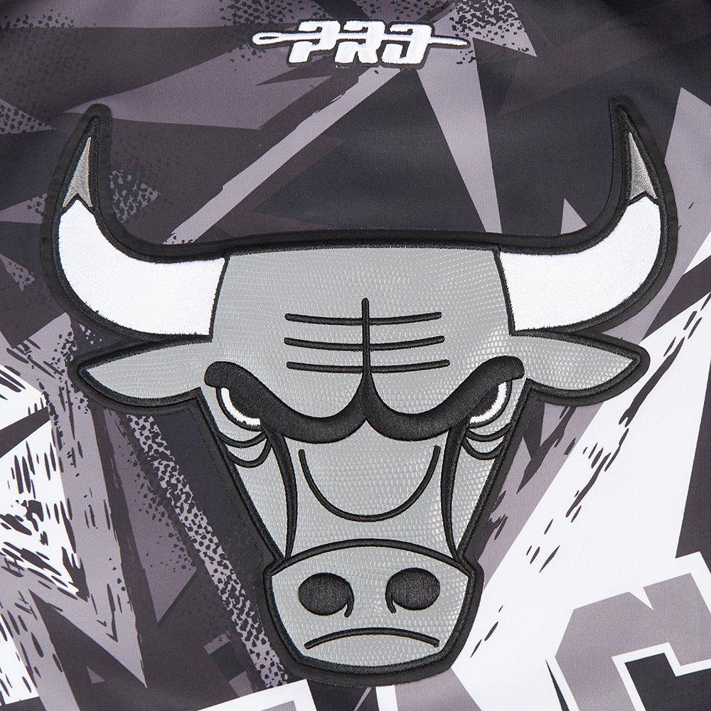 Pro Standard Men's Chicago Bulls Retro AJ 12 "Wolf Grey" Track Jacket-Black - BLACK/GREY Thumbnail View 6