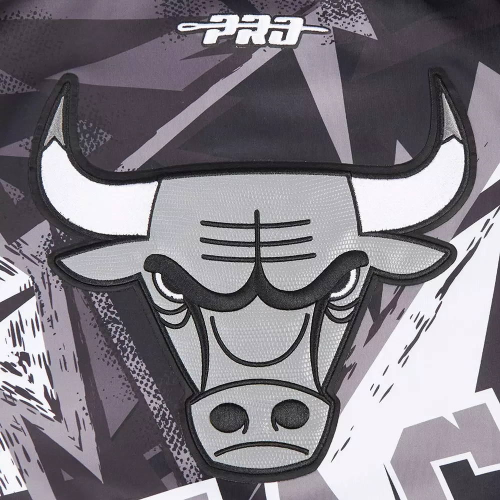 Pro Standard Men's Chicago Bulls Retro AJ 12 "Wolf Grey" Track Jacket-Black - BLACK/GREY