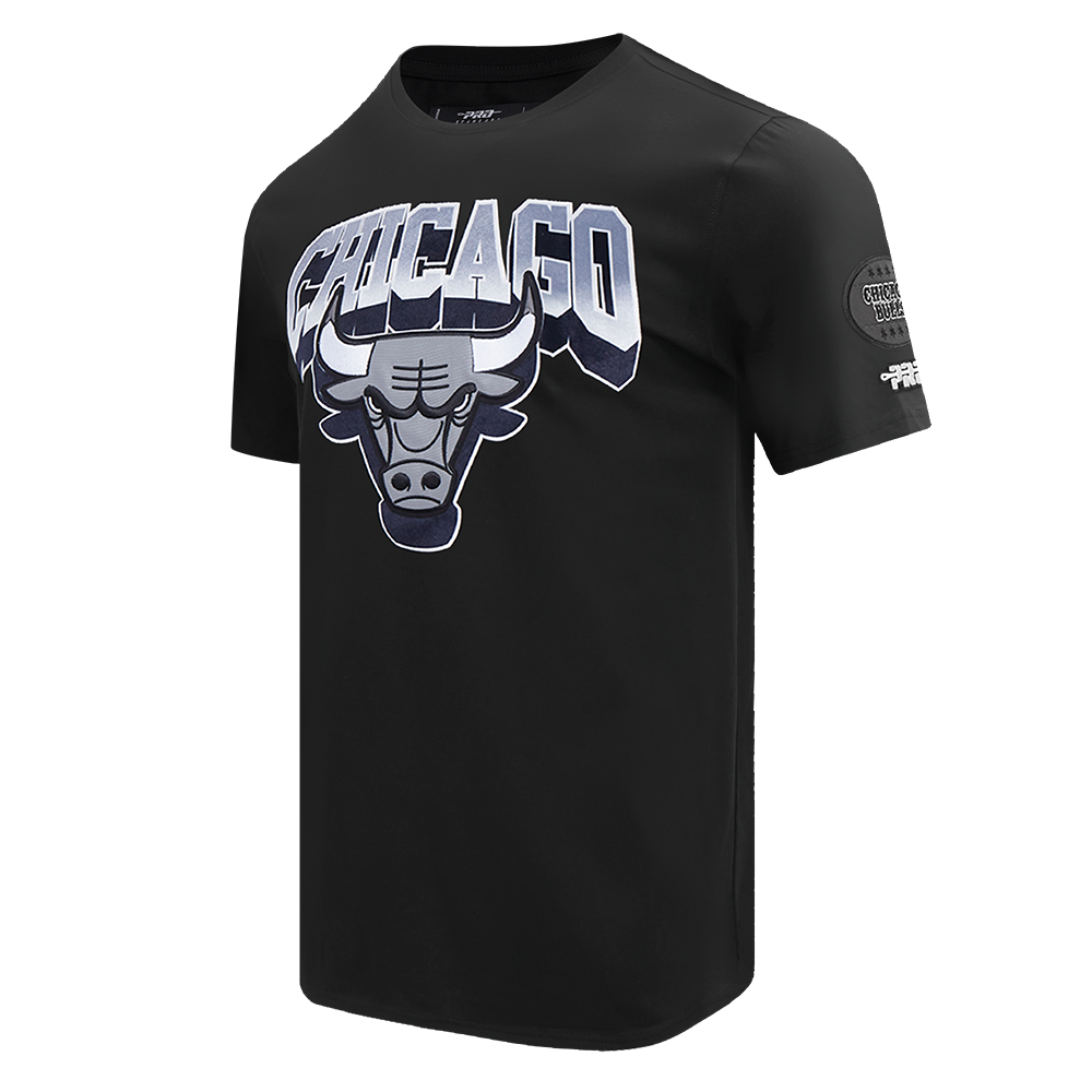 Pro Standard Men's Chicago Bulls Retro AJ 12 "Wolf Grey" Tee-Black - BLACK/GREY Thumbnail View 1