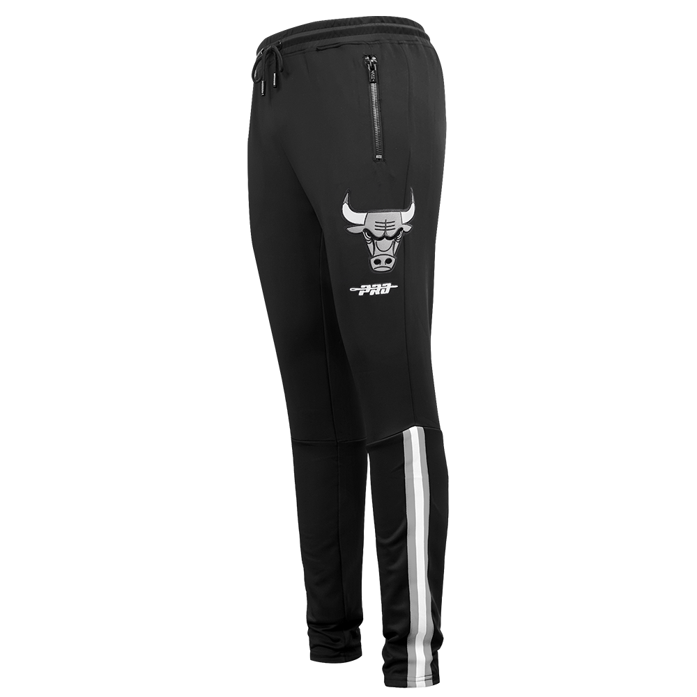 Pro Standard Men's Chicago Bulls Retro AJ 12 "Wolf Grey" Track Pants-Black - BLACK/GREY Thumbnail View 1
