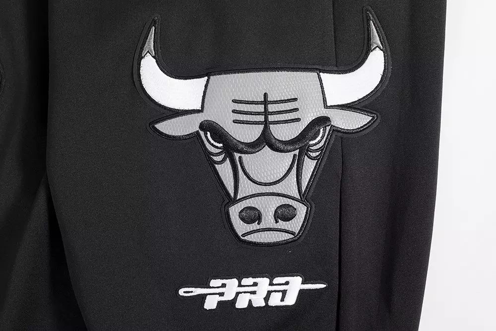 Pro Standard Men's Chicago Bulls Retro AJ 12 "Wolf Grey" Track Pants-Black - BLACK/GREY