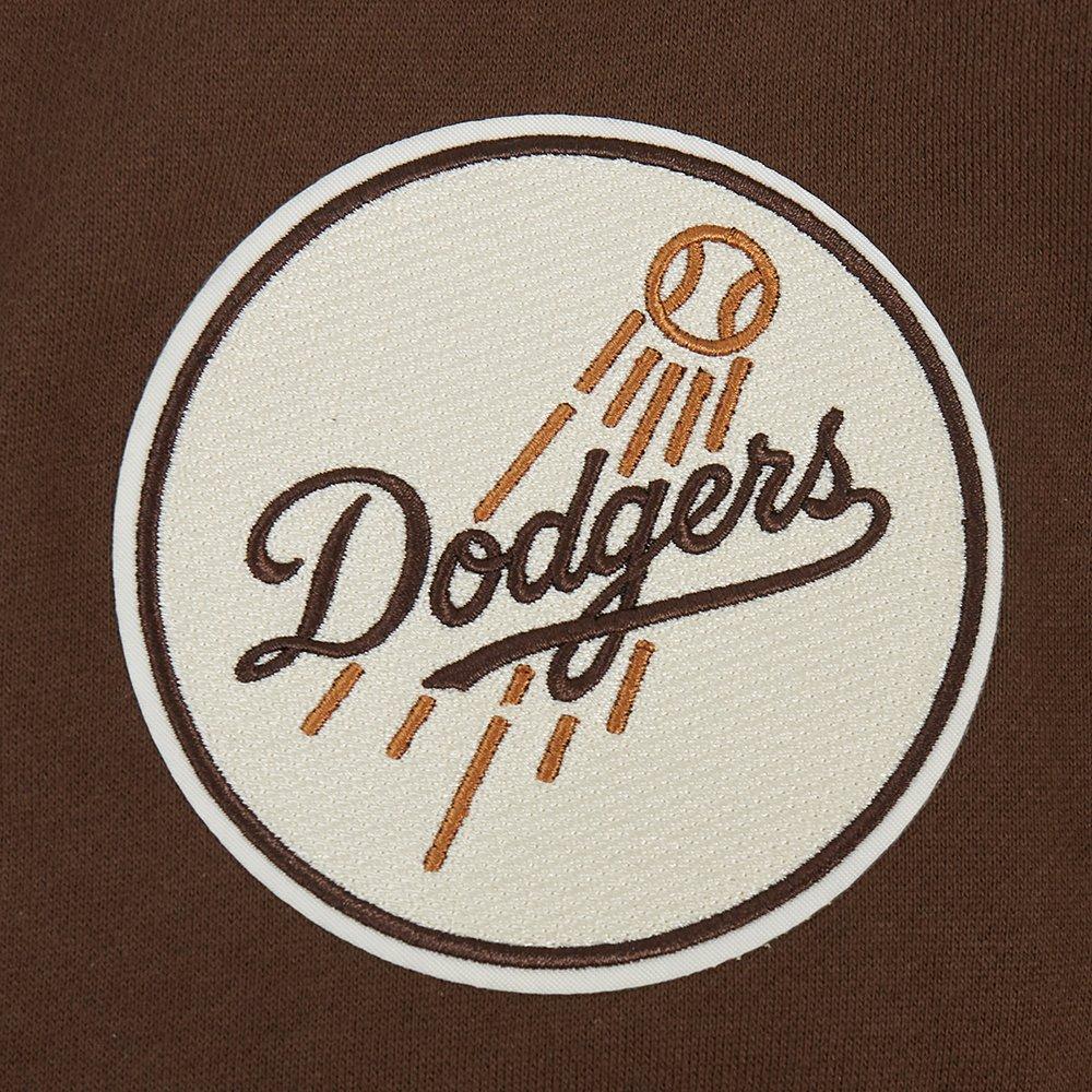 Pro Standard Men's Los Angeles Dodgers Logo Hoodie-Neutrals - BROWN Thumbnail View 5
