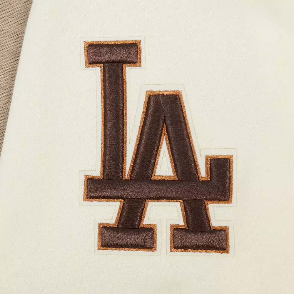Pro Standard Men's Los Angeles Dodgers Logo Hoodie-Neutrals - BROWN