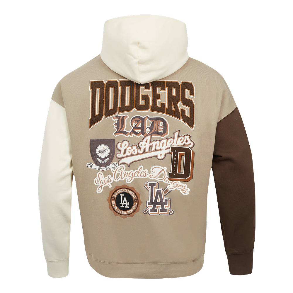 Pro Standard Men's Los Angeles Dodgers Logo Hoodie-Neutrals - BROWN Thumbnail View 8