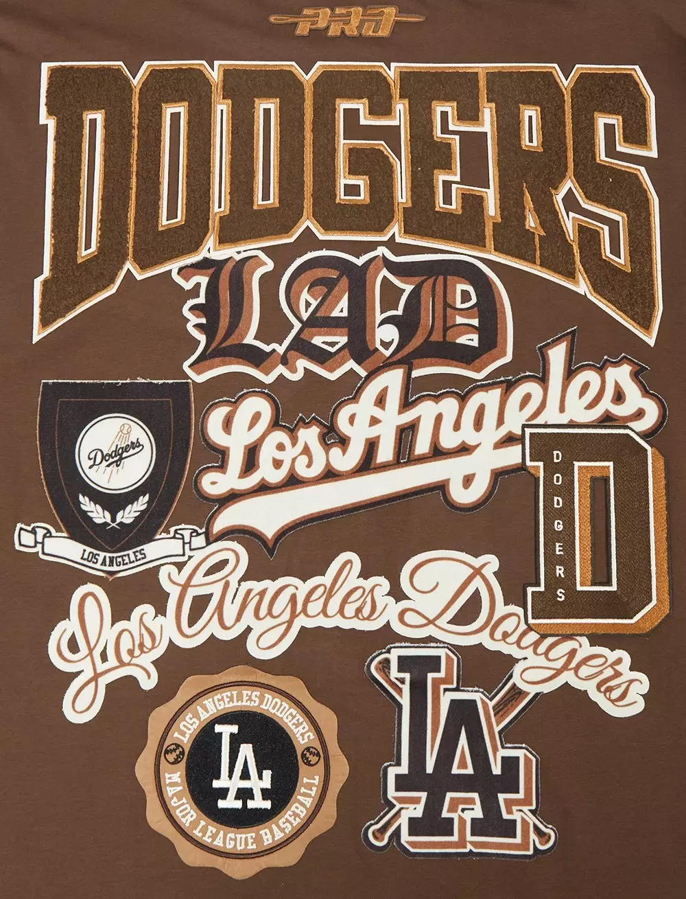 Pro Standard Dodgers Logo Tee-Brown - BROWN