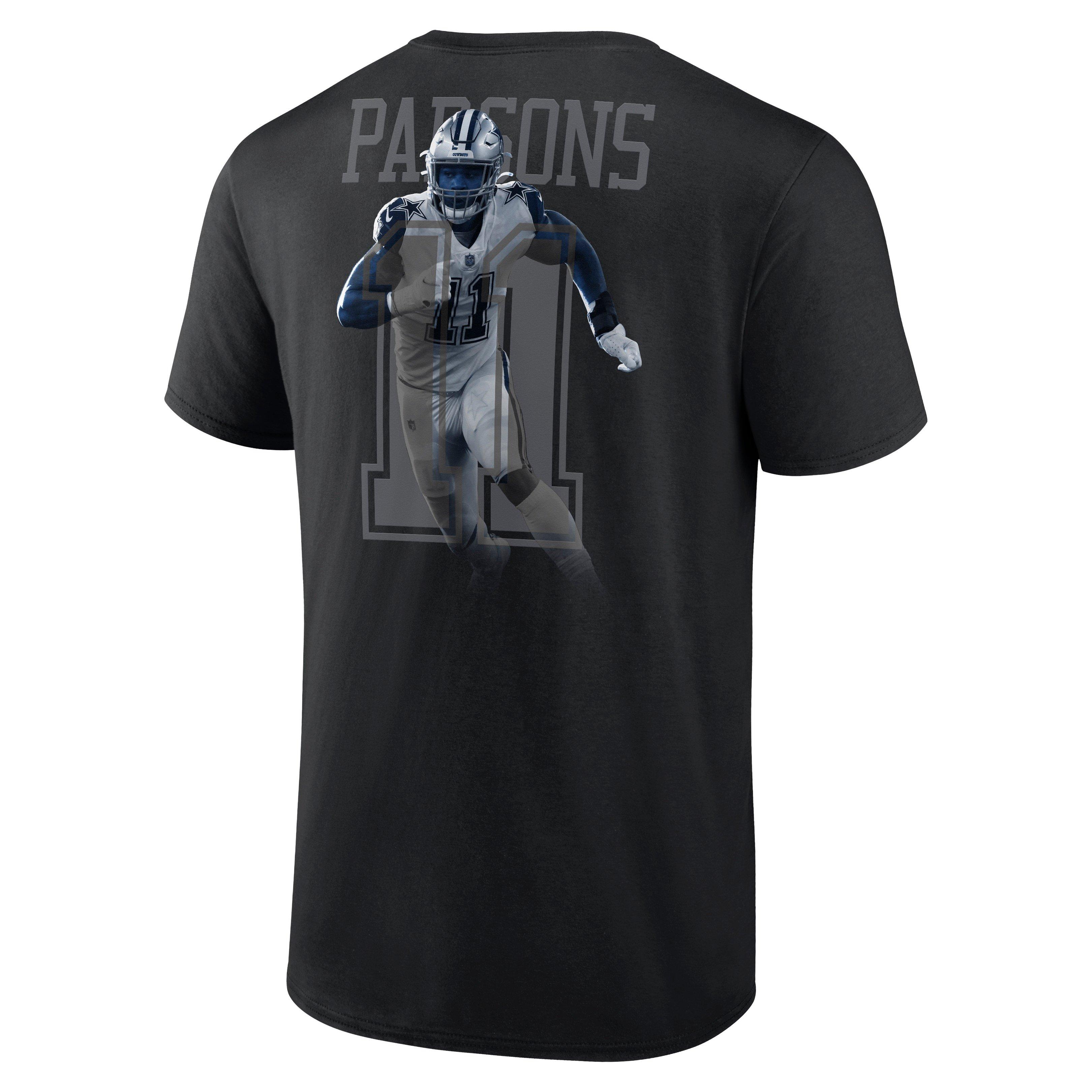 Dallas Cowboys Merch Men's Parsons Tee-Black - BLACK Thumbnail View 2