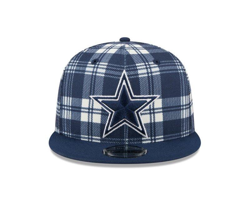 New Era Dallas Cowboys 9FIFTY Plaid Snapback Hat-Navy - NAVY Thumbnail View 3