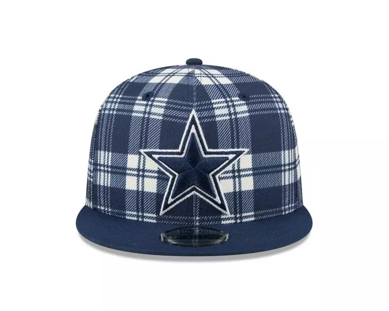 New Era Dallas Cowboys 9FIFTY Plaid Snapback Hat-Navy - NAVY