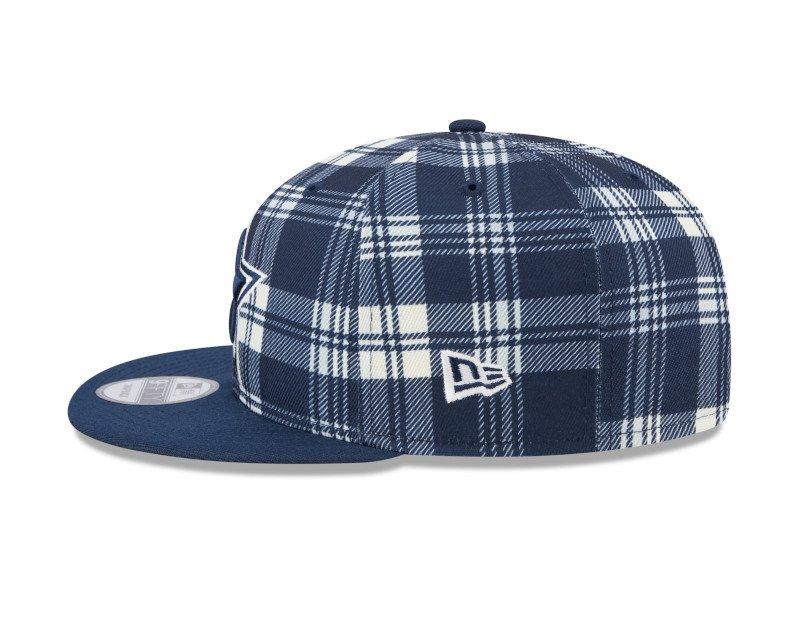 New Era Dallas Cowboys 9FIFTY Plaid Snapback Hat-Navy - NAVY Thumbnail View 4