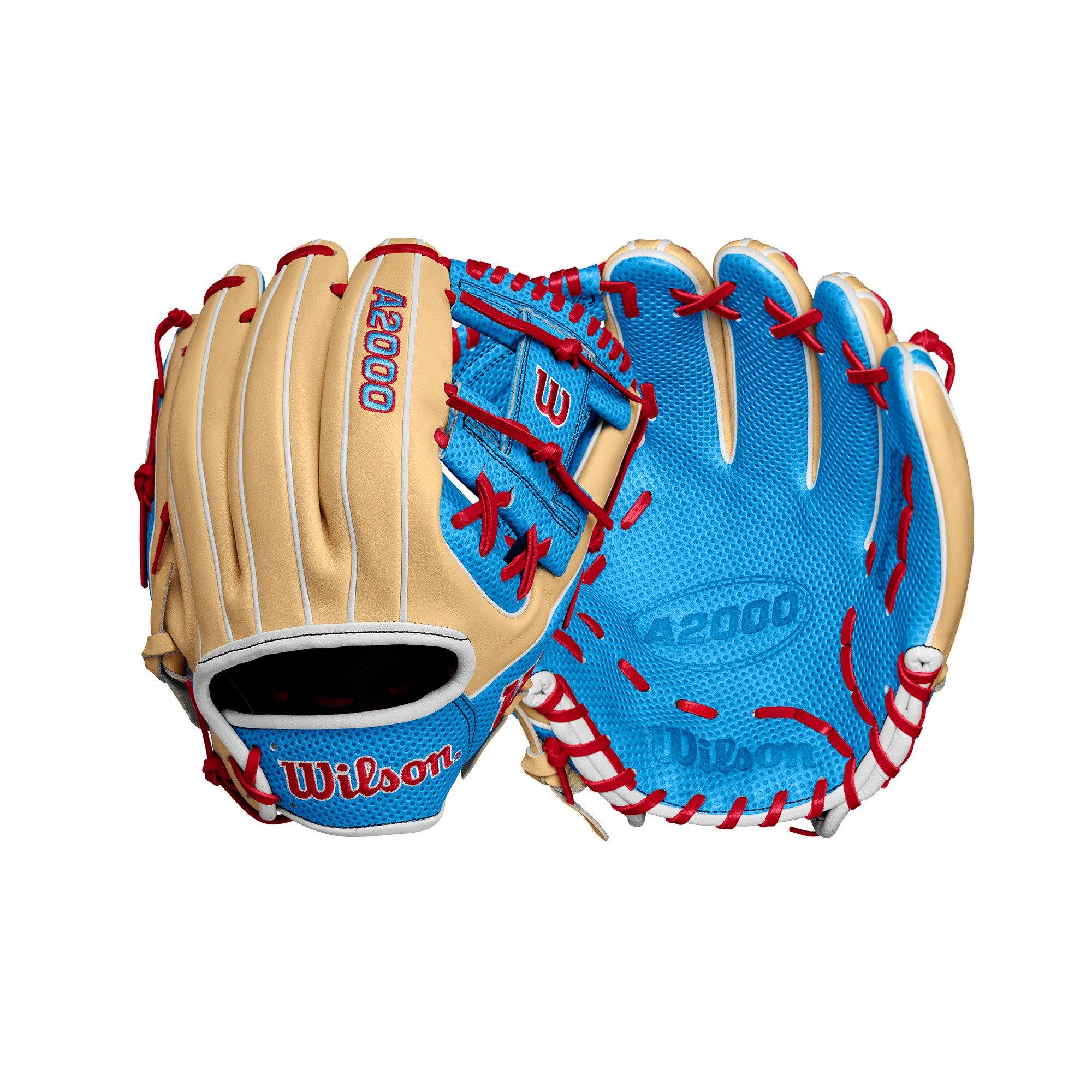 Wilson A2000 SC1975 11.75&rdquo; Infield Baseball Glove 2024 - LT BLUE/RED Thumbnail View 9
