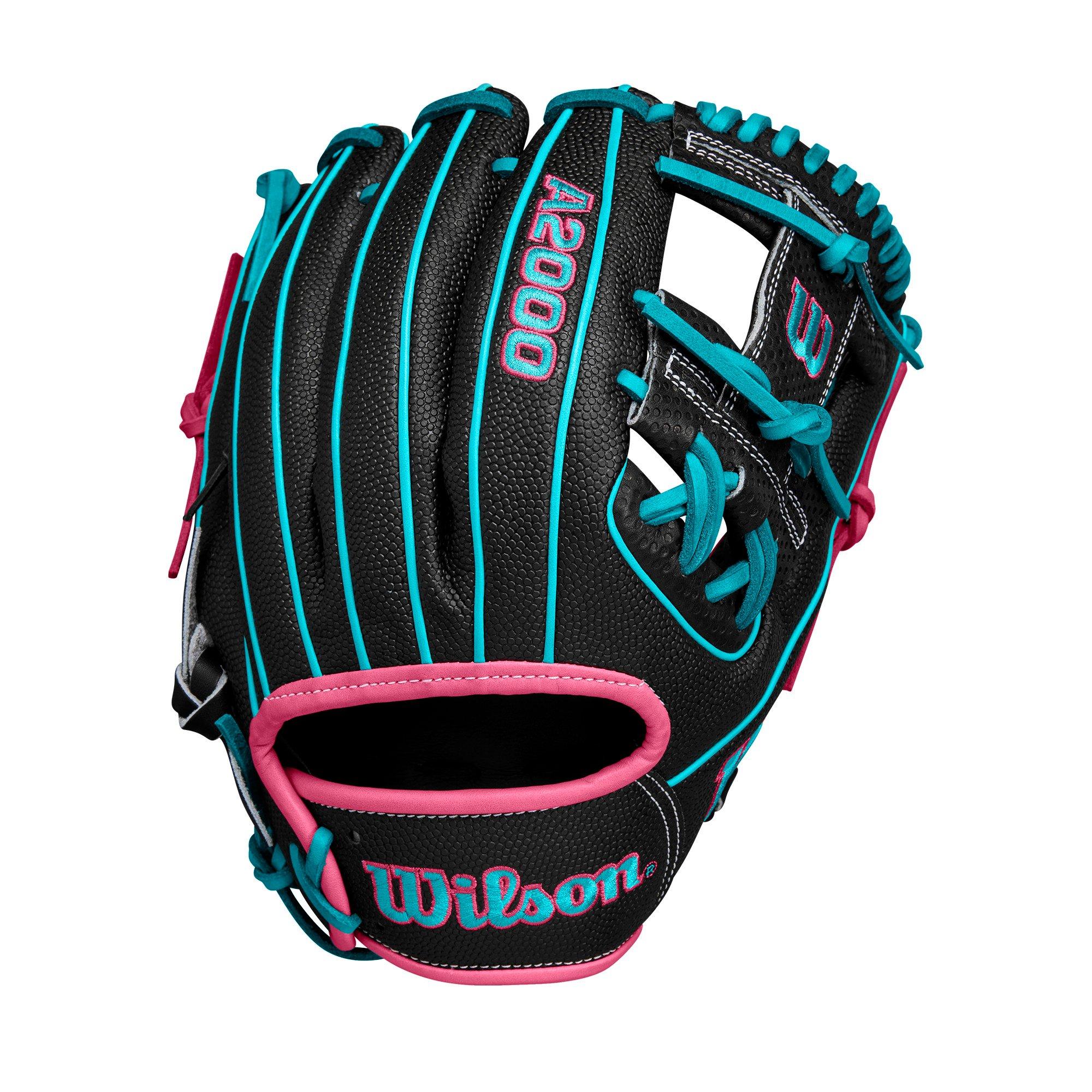 Wilson A2000 Winter SC1786SS 11.5&rdquo; Infield Baseball Glove 2024 - Black/Teal/Pink - BLACK/PINK Thumbnail View 1