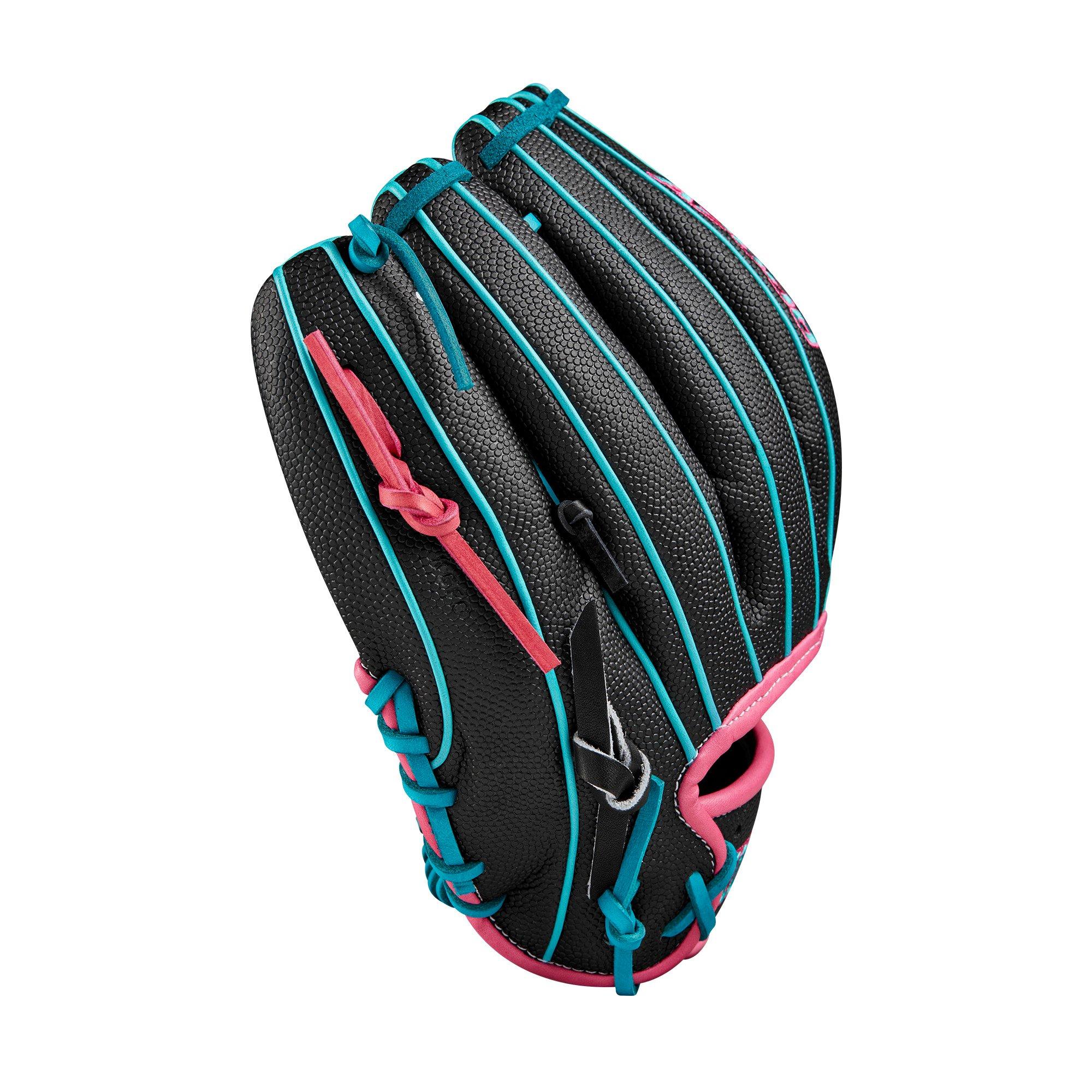 Wilson A2000 Winter SC1786SS 11.5&rdquo; Infield Baseball Glove 2024 - Black/Teal/Pink - BLACK/PINK Thumbnail View 4