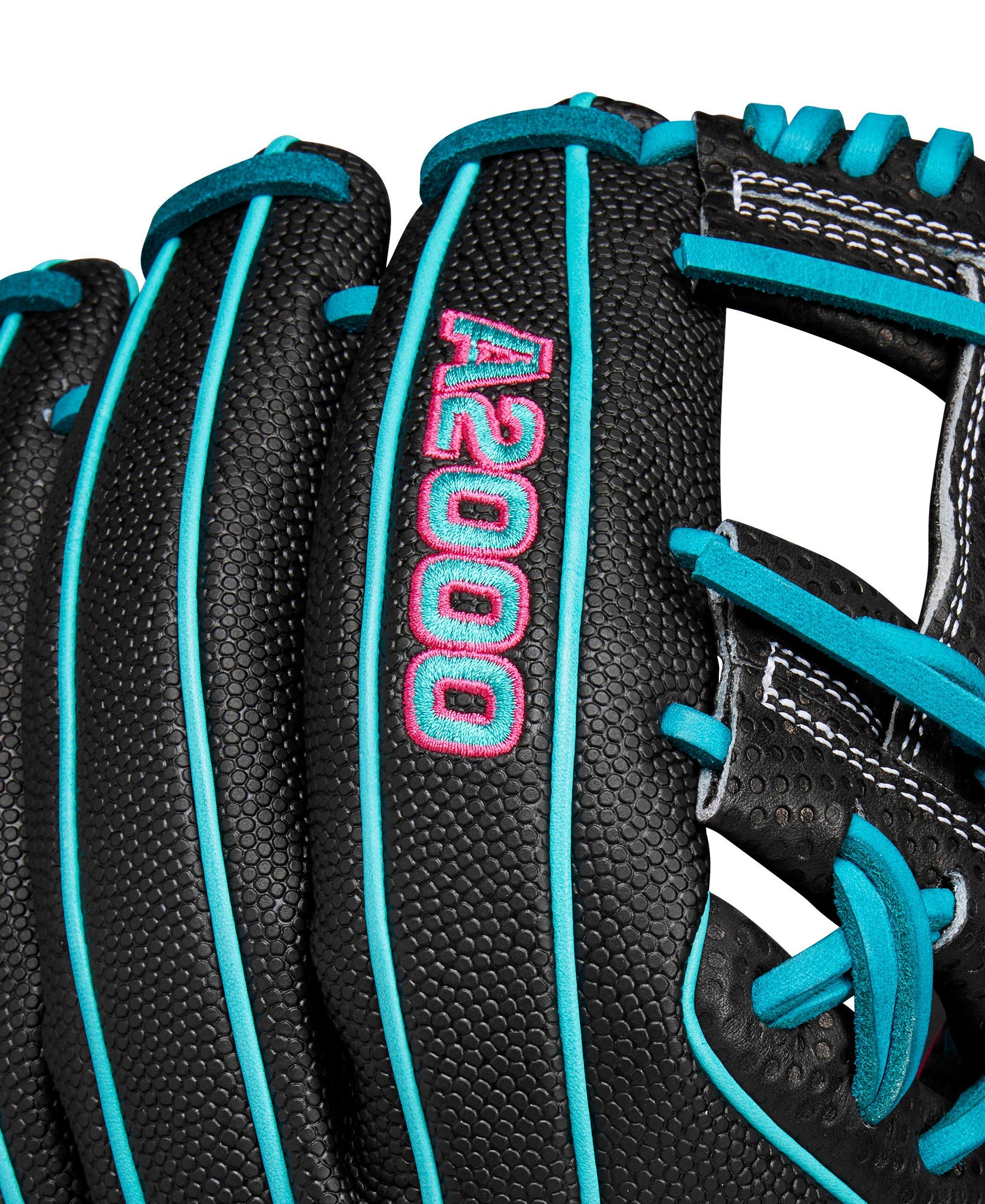 Wilson A2000 Winter SC1786SS 11.5&rdquo; Infield Baseball Glove 2024 - Black/Teal/Pink - BLACK/PINK Thumbnail View 6