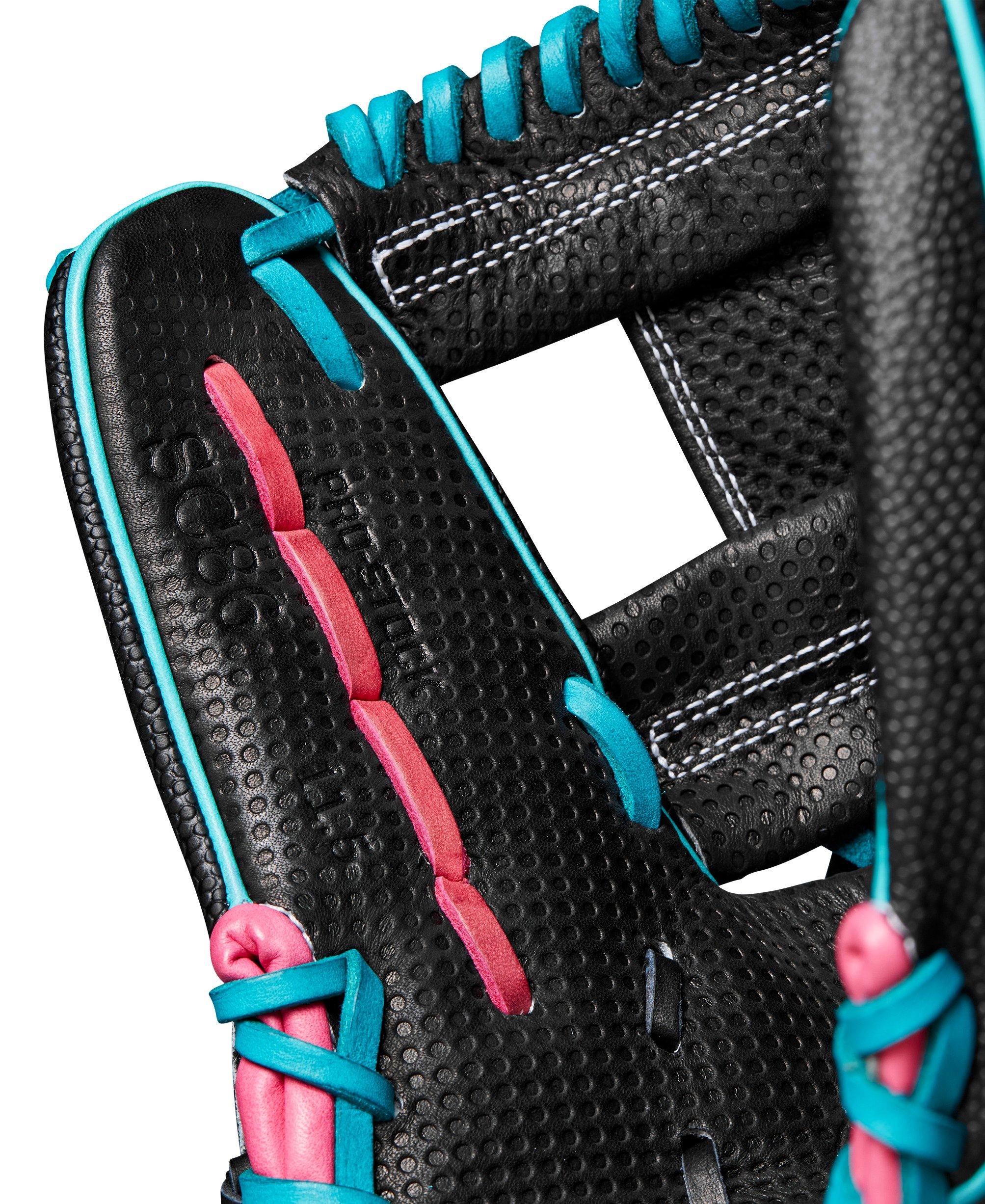 Wilson A2000 Winter SC1786SS 11.5&rdquo; Infield Baseball Glove 2024 - Black/Teal/Pink - BLACK/PINK Thumbnail View 7