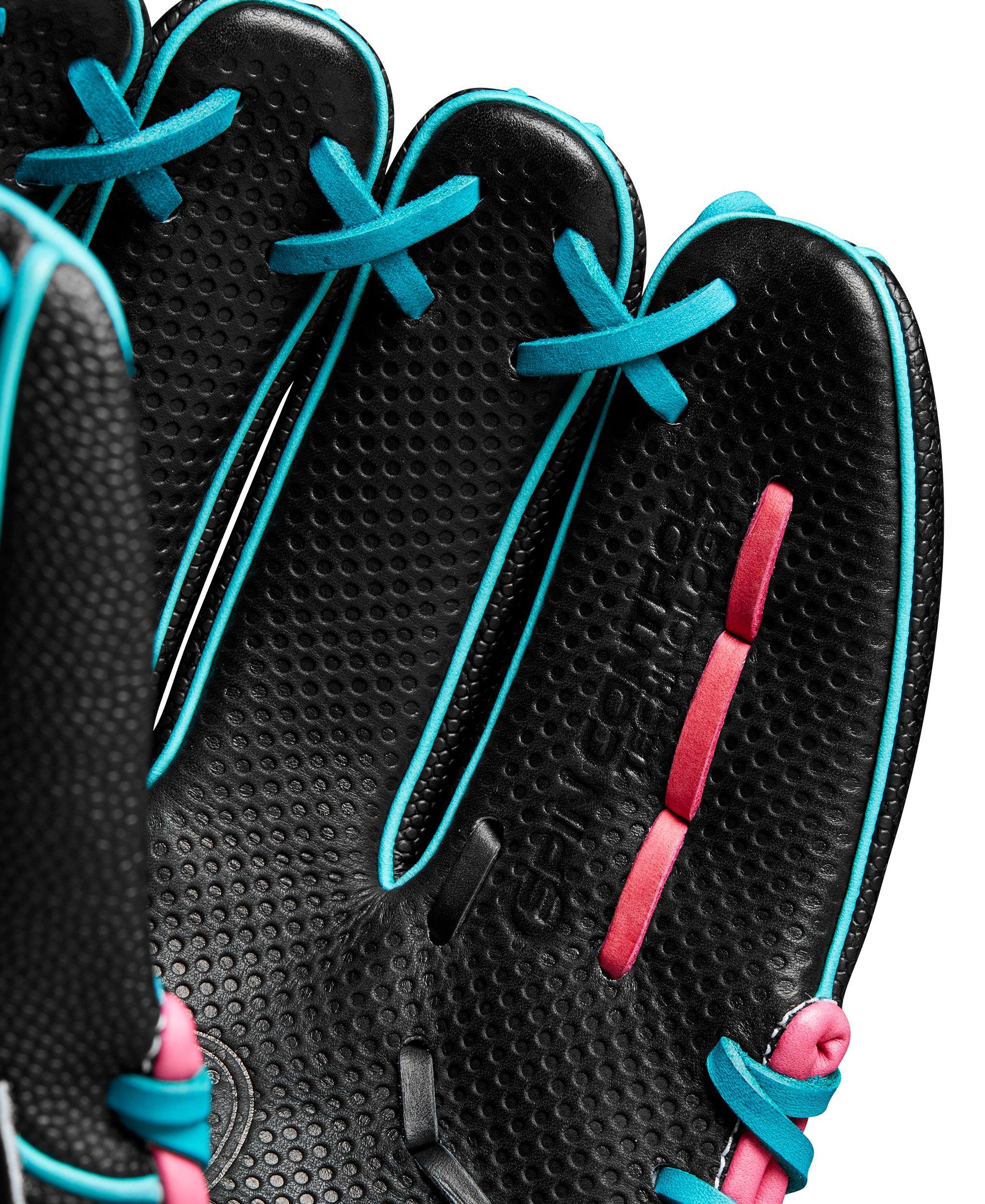 Wilson A2000 Winter SC1786SS 11.5&rdquo; Infield Baseball Glove 2024 - Black/Teal/Pink - BLACK/PINK Thumbnail View 8
