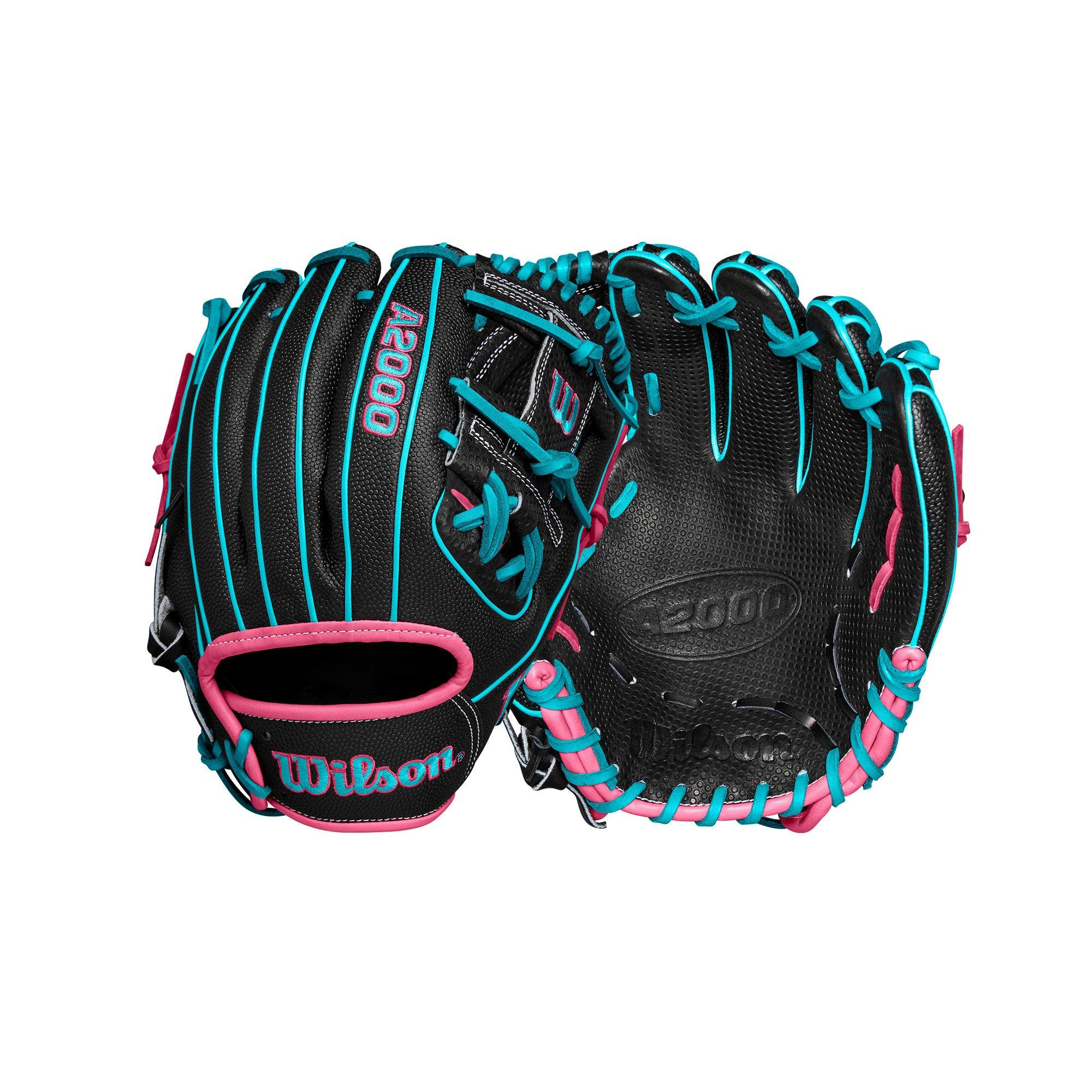 Wilson A2000 Winter SC1786SS 11.5&rdquo; Infield Baseball Glove 2024 - Black/Teal/Pink - BLACK/PINK Thumbnail View 9