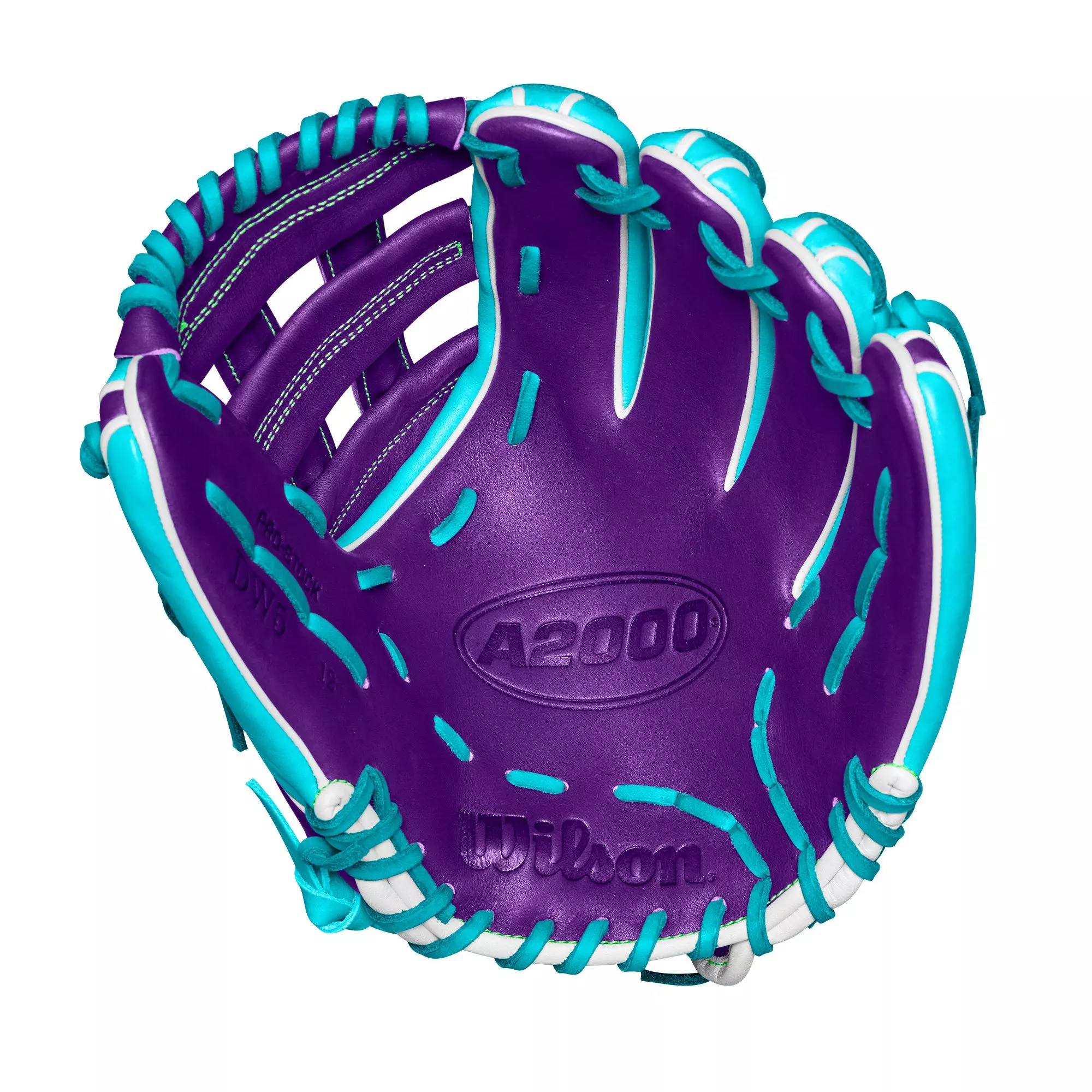 Wilson A2000 Winter DW5 12” Infield Baseball Glove 2024 - Teal/Purple - TEAL/WHITE