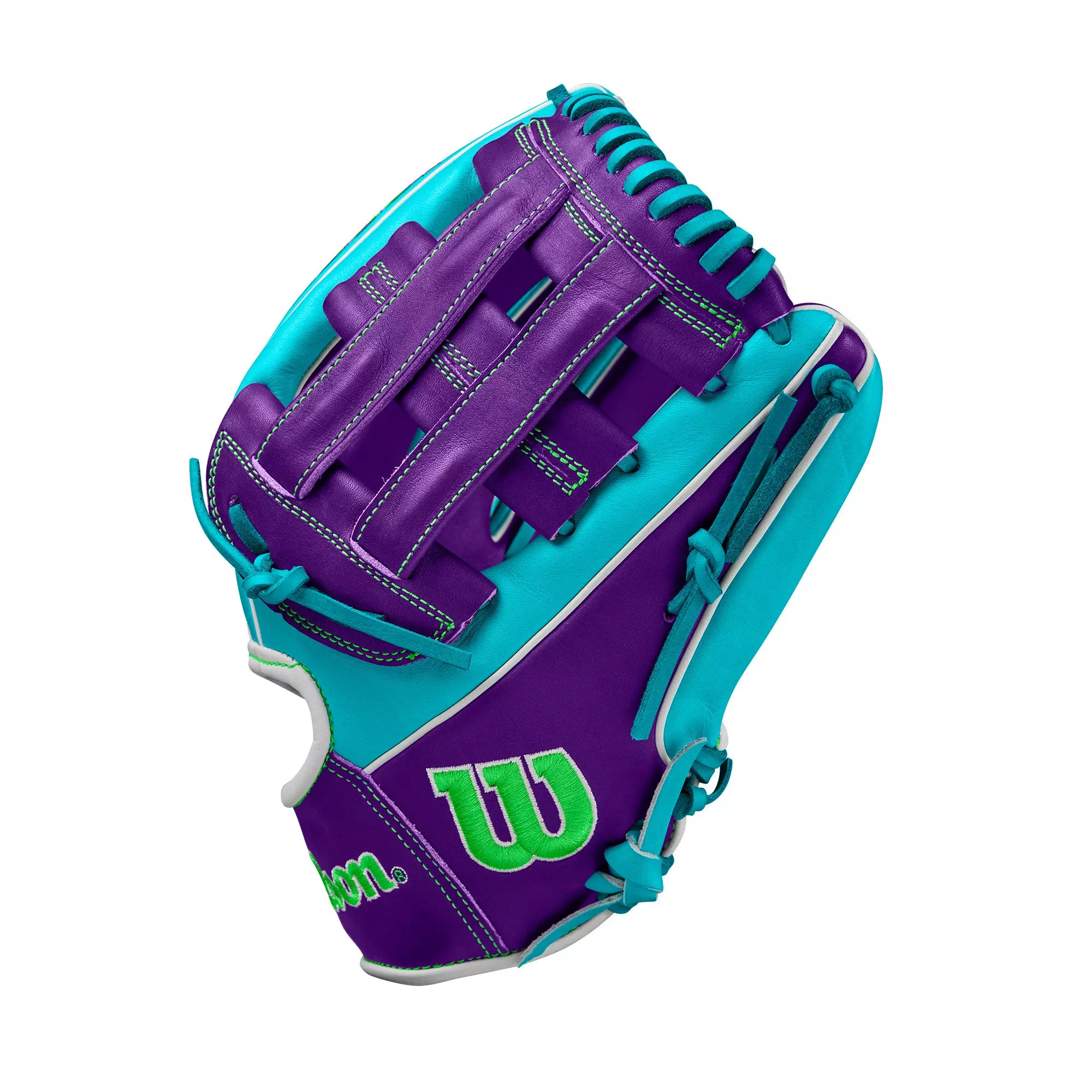 Wilson A2000 Winter DW5 12” Infield Baseball Glove 2024 - Teal/Purple - TEAL/WHITE