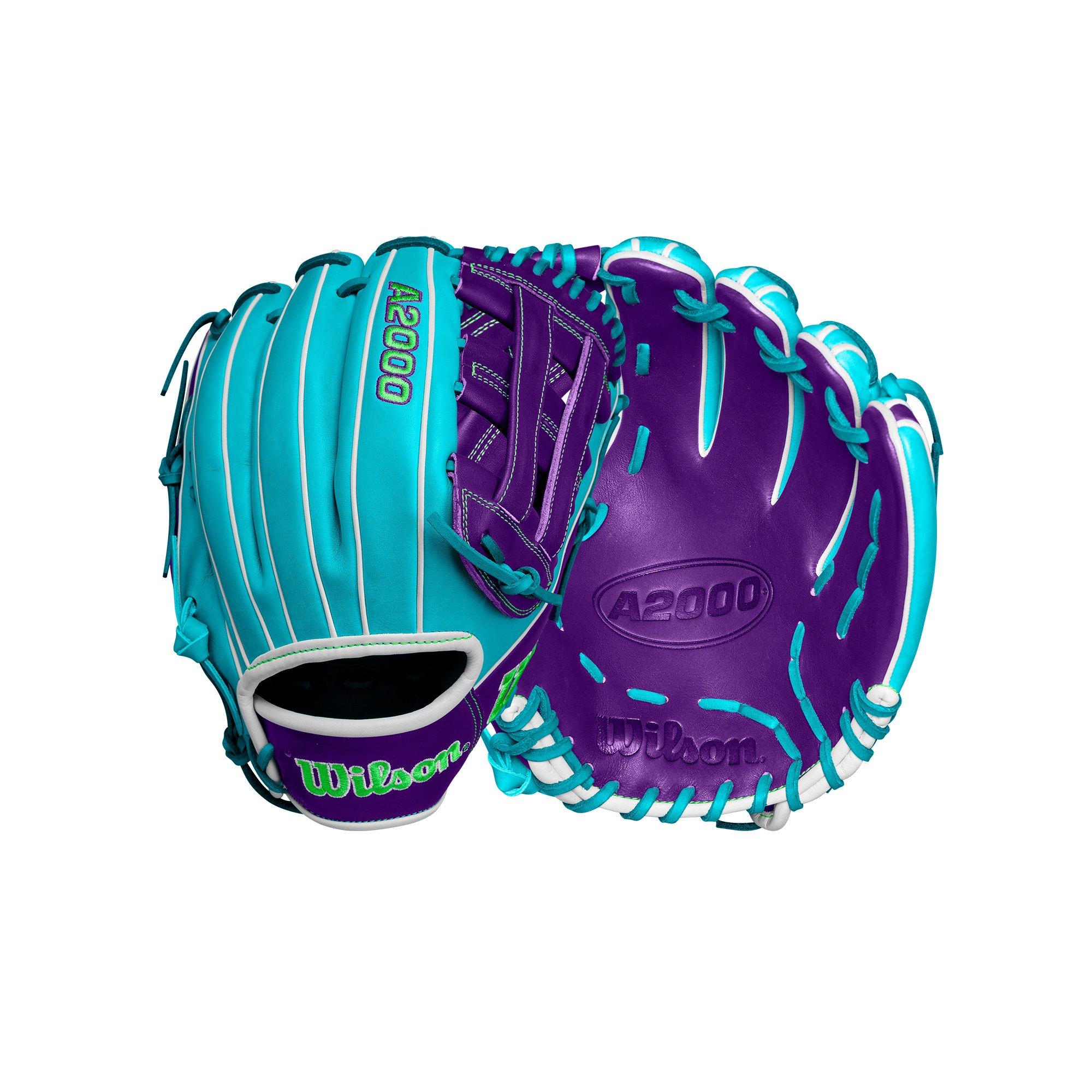 Wilson A2000 Men's Infield Baseball Glove - Teal/Purple