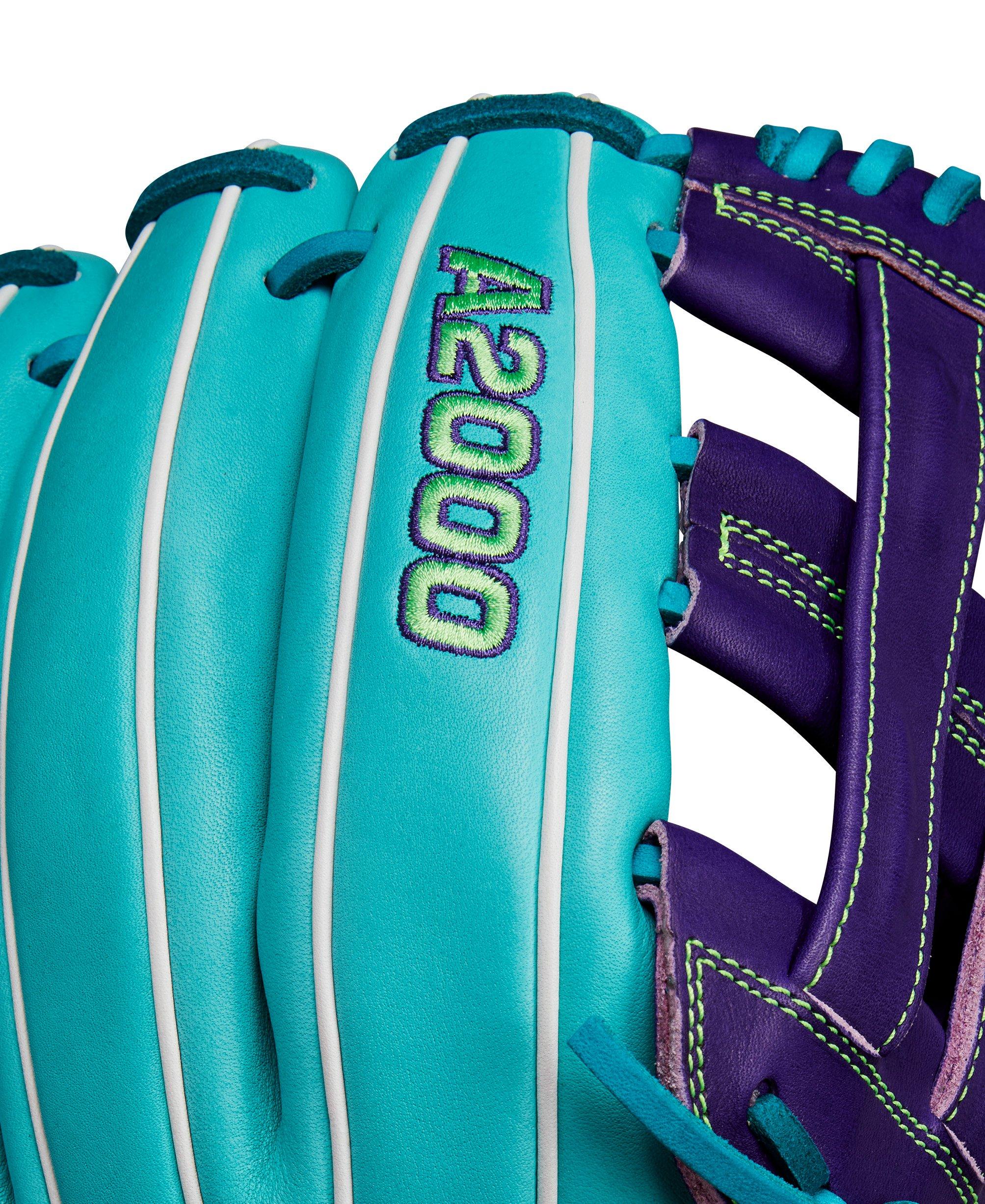 Wilson A2000 Winter DW5 12” Teal/Purple Infield Baseball Glove 2024
