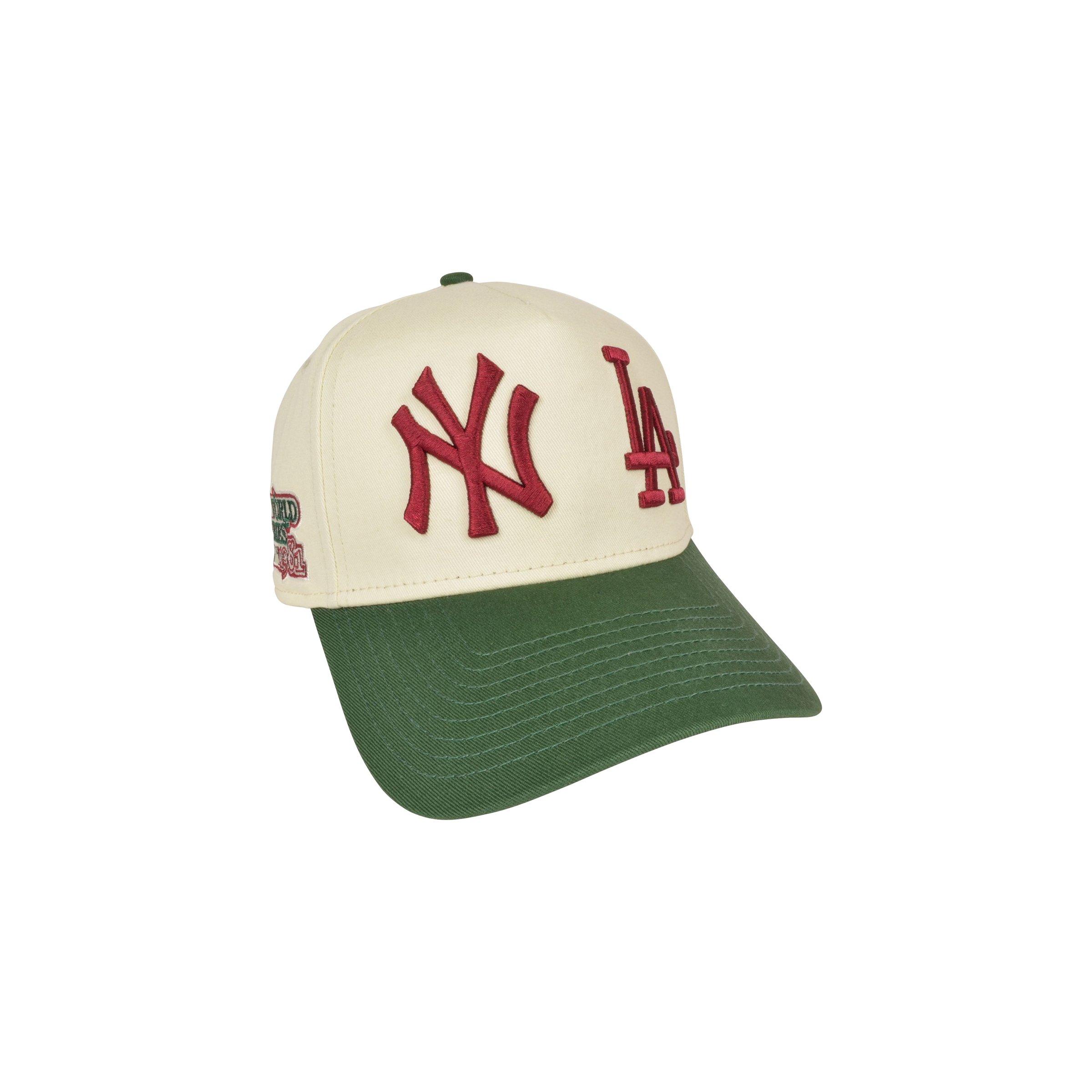 Men's New Era NY Yankees & LA Dodgers Tis the Season A-Frame Snapback-Cream/Green